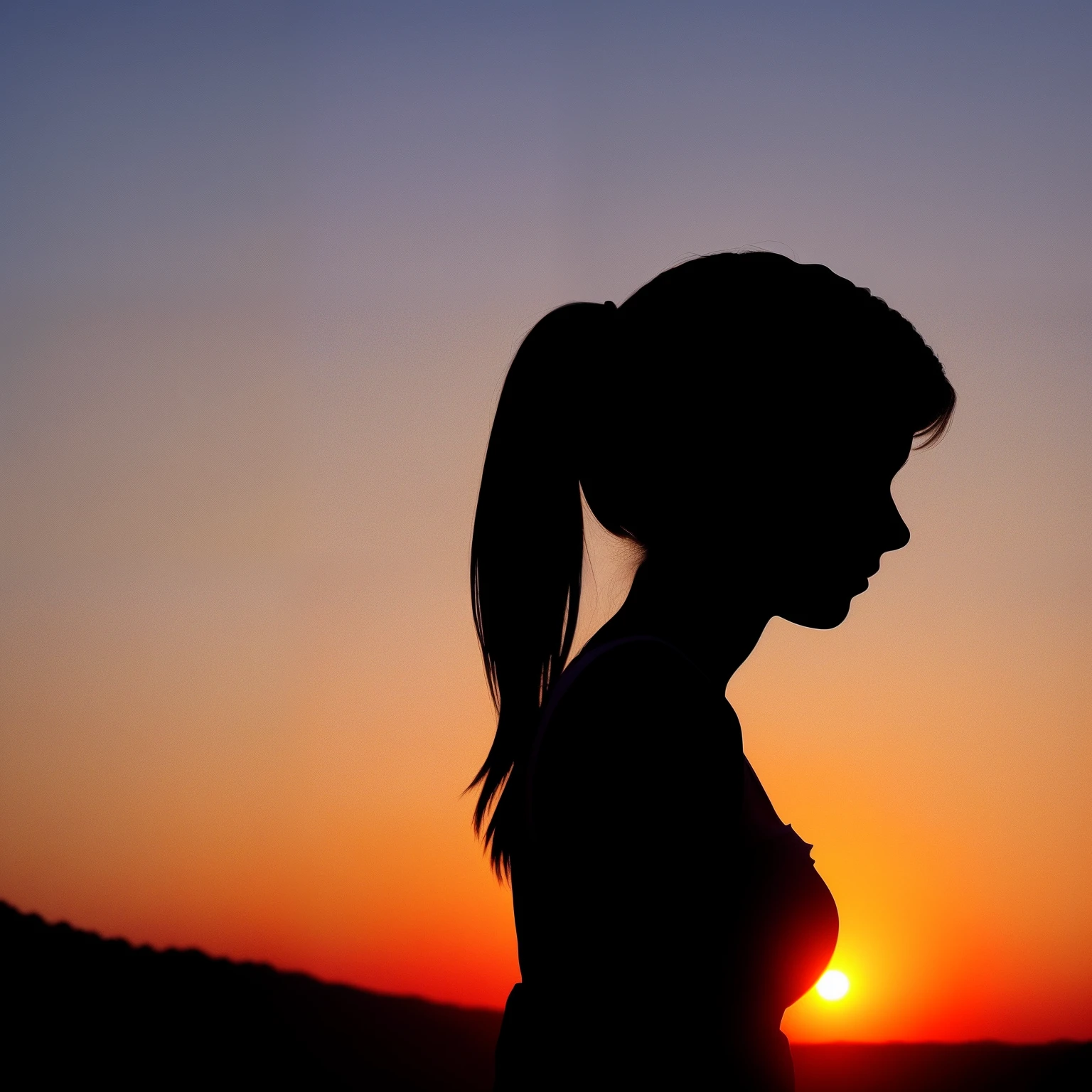Silhouette of a beautiful girl