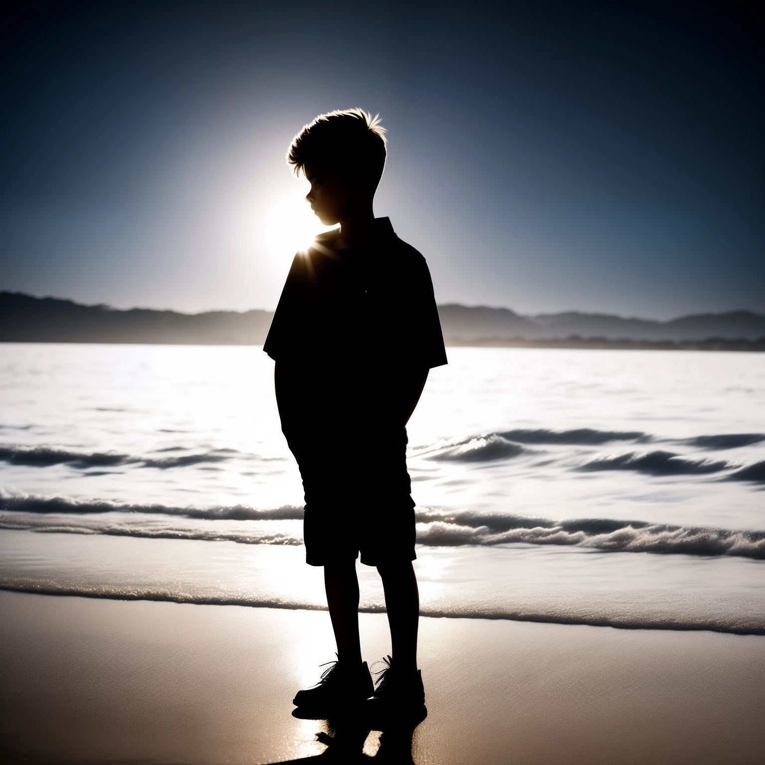 Silhouette of a cool young boy