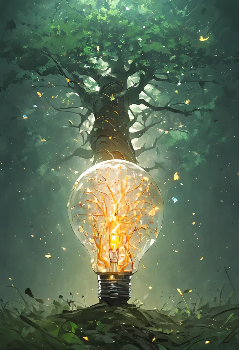 Light bulbs with trees, lightbulb, Ambient, lightbulb, photo manipulation, Detailed concept photos, green energy, creative photoshop, Aeroichten, amazing photo, Nice picture, artsy photography, Beautiful pictures, environmentart, Von Derek Zabroki, Beautiful image, Natural soft light, von Arthur Tarofsky, sustainability