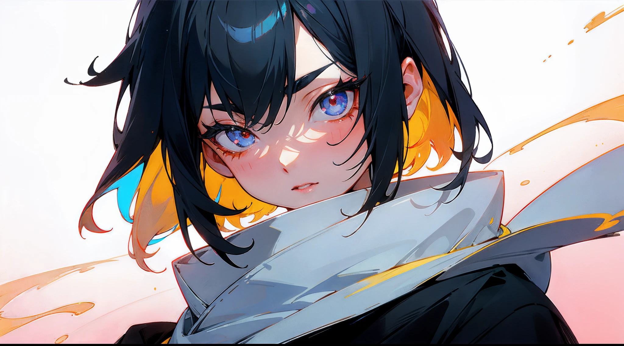 Original Characters、Volume Lighting、Best Shadows、Shallow depth of field、Portrait of an amazingly beautiful girl、Delicate beautiful attractive face with petite and seductive eyes、Wearing a black hood、parka、traning、Sharp Eyebrows、Black Hair Shortcut Hair、Blush Eyeshadow、Shining eyes、Dark eyelashes、Slim waist、(top-quality、Superb Detail:1.25)、(独奏:1.3)、Brilliant Colorful Paintings