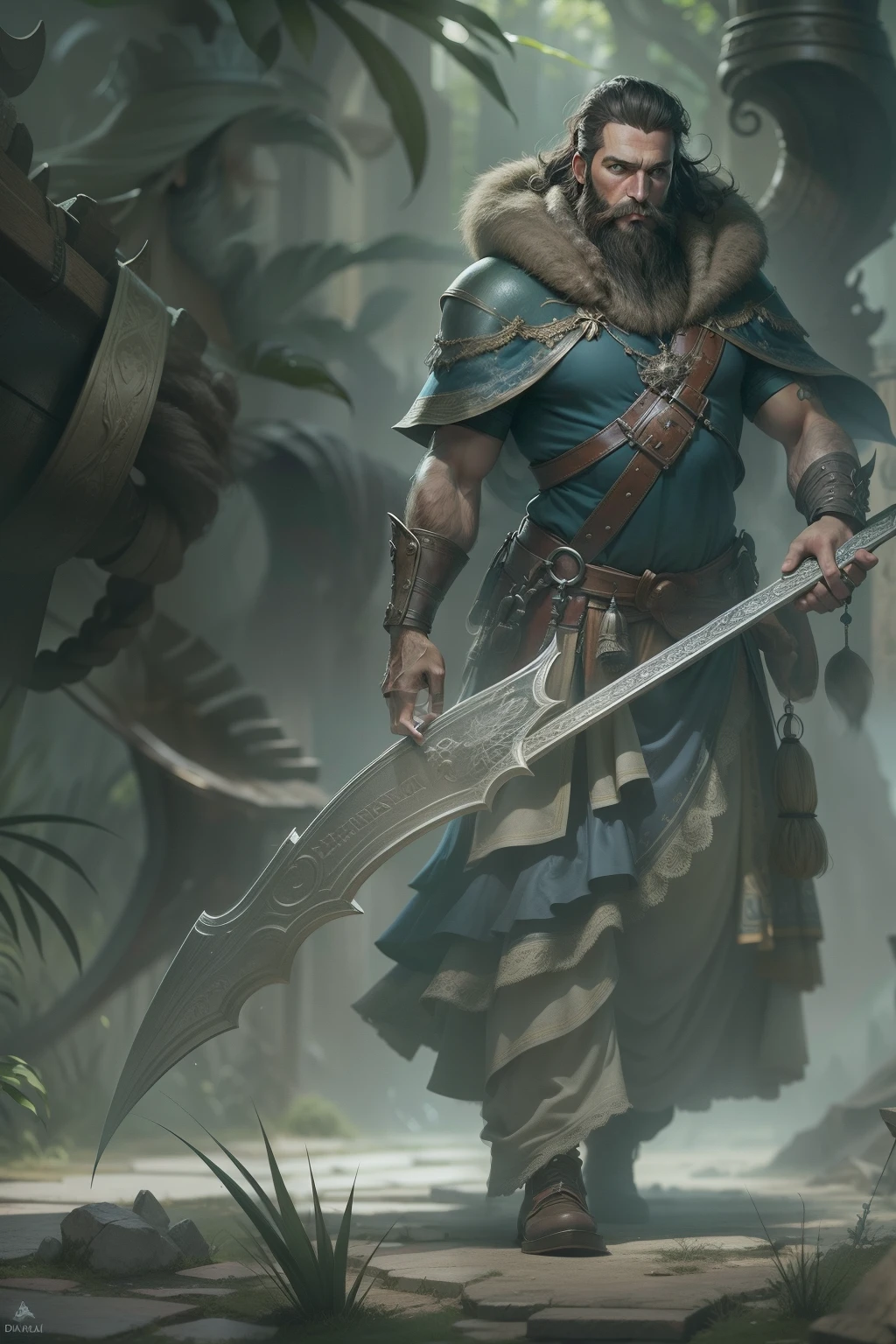 Enano desarrollador de software, con gran barba, fantasy. Jefe desarrollador.