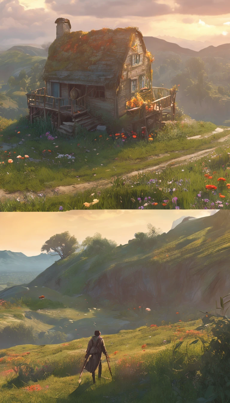 (Extremely detailed Cg Unity 8K wallpaper), Complete photo of the most beautiful artwork of fat rabbit in straw hat, Green meadow, Sunny day, Optimism, Professional majestic oil painting by Ed Blinkey, atey ghailan, by Ghibli Studio, author:Jeremy Mann, Greg Manchess, Antonio Moro, trending on artstationh, trending on CGSociety, Intricate, High detail, Sharp focus, Dramatic, photorealistic painting art by midjourney and greg rutkowski