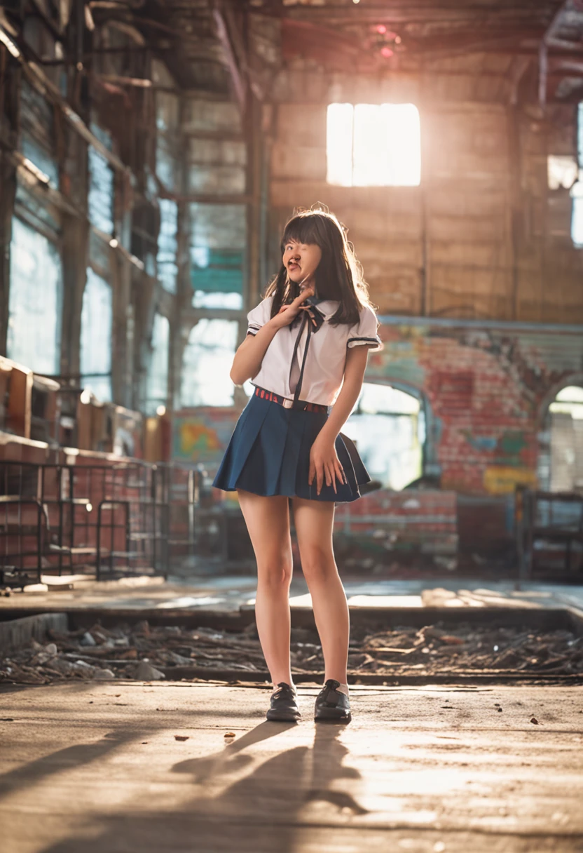 High school girls are completely naked, Skirt folded up, uniform, Panty shots, Lucky lewdness