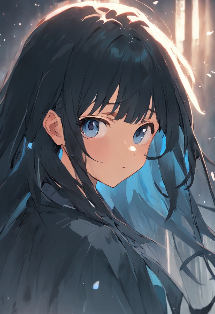 meticulous description,detailedlight,Light and shadow tracking,exquisite
Characterize the eye,hair straight,ssmile,Warmth,adolable,Black color hair,Black eyes,Beautuful Women,Beautiful facial features,School style,a blue dress,tmasterpiece,Home,warm,The mouth is carefully depicted,hair adornments