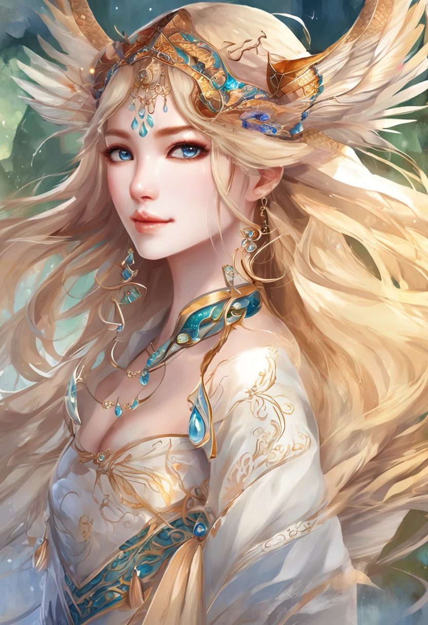 Explore"Dragon Maiden"Unique charm,A beautiful girl of the ancient wind dragon clan,Heterochromia in both eyes,Slender and delicate body,A flowing posture suspended in the air,Brilliant dragon scale skin,Dragon wings unfold,The night sky is shining with stars,Dancing elves,It's like a fairytale wonderland。