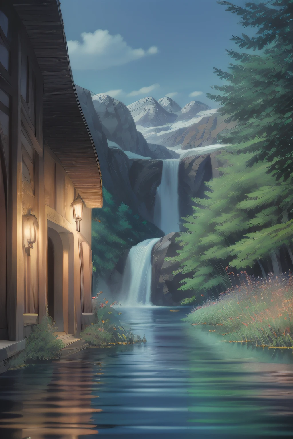 landscape, water, (extremely detailed CG unity 8k wallpaper), most beautiful artwork in the world, professional majestic oil painting, intricate, High Detail, Sharp focus, dramatic, photorealistic painting art