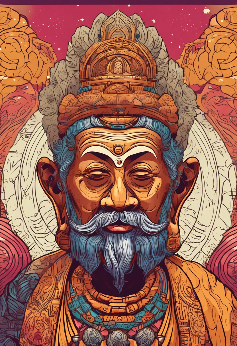 cartoony,Kizi,head portrait,Buddhism,