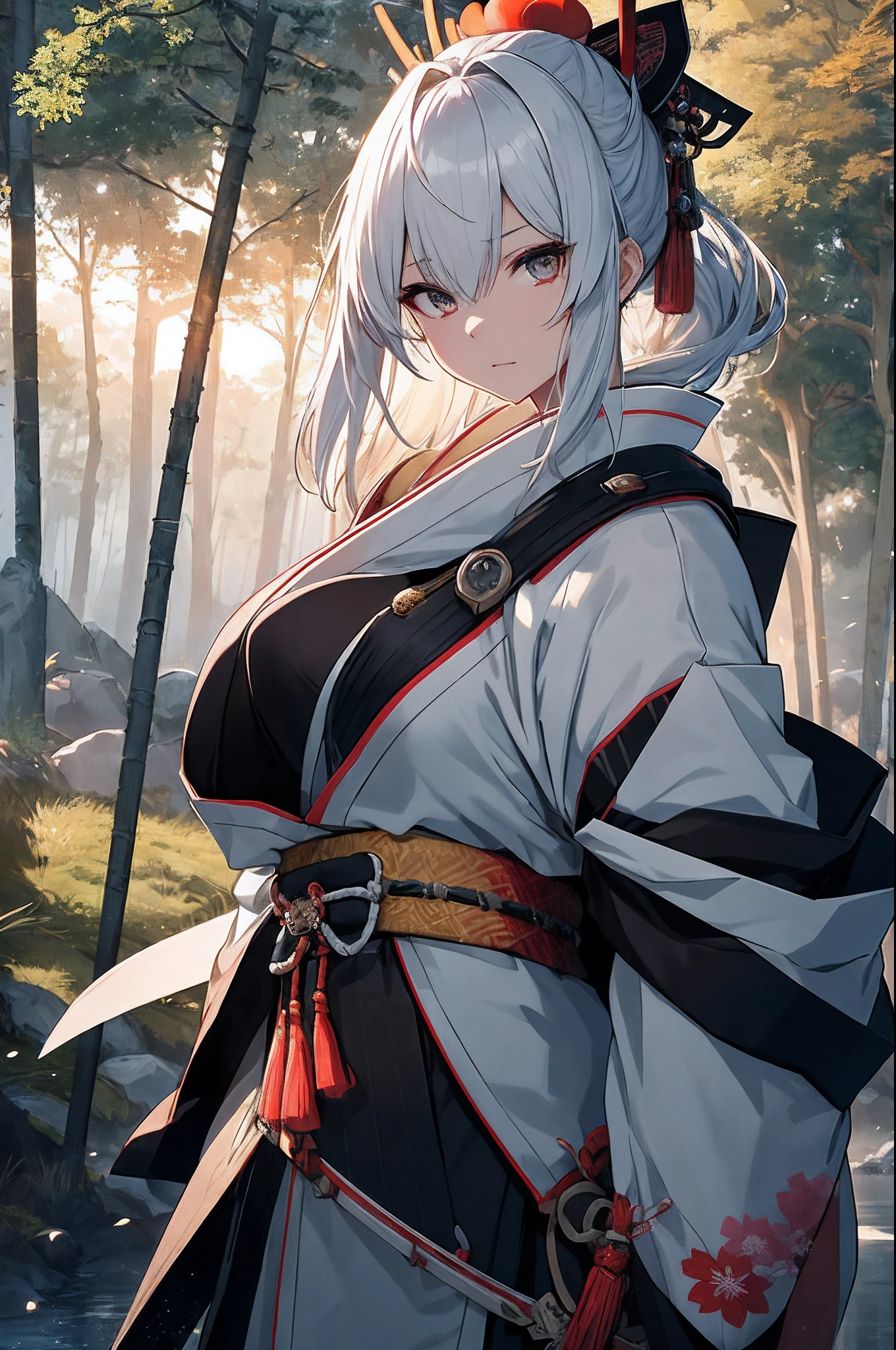 A brave female samurai、Standing in a quiet Japan forest。Her bright kimono swayed in the wind、There is a resolute determination in his eyes.。In her hands、The legendary sword, Japan sword, shines.、Its blade hides sharpness。
Villains gather around、Approaching her maliciously。Behind her、Trees of different seasons々Forms a beautiful landscape、Japan's natural beauty stretches out behind the battle。
Her eyes are calm and、Japan sword is treated like a part of her soul。In an ephemeral movement、She confronts the enemy、Capture the moment when the blade of the sword shines。The enemies around her are、Marvel at their prowess、Overwhelmed by her strength and beauty。
Draw this moment。Please see the bravery of a female samurai and the beauty of a Japan sword fused in battle.。