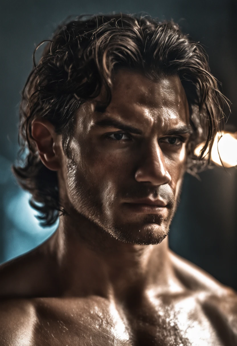 handsome young man looking down, naked torso, full length portrait, low camera angle, bottom view, bottom view, hands on either side of the photographer, deep shadows, darkness (transparency) (moonlight: 1.3), award-winning POV , intricate, detailed, stunning, fine details, highly detailed face, sensual, evocative, extremely detailed eyes and face, piercing gaze, tousled hair, muscular body, perfect center, nikon d850 film, lens, porter 400 1.6, rich colors , ultra-realistic texture, spectacular, bright, popular in station art: zinc up to 800 (facial transparency: 1.5), anatomical masterpiece, window light, hair texture, wet hair (wet hair), hanging), model style ( highly detailed CG wallpaper Unity 8k), popular on ArtStation, popular on CGSociety, Intricate, High Detail, Sharp focus, dramatic, photorealistic painting by Midjourney