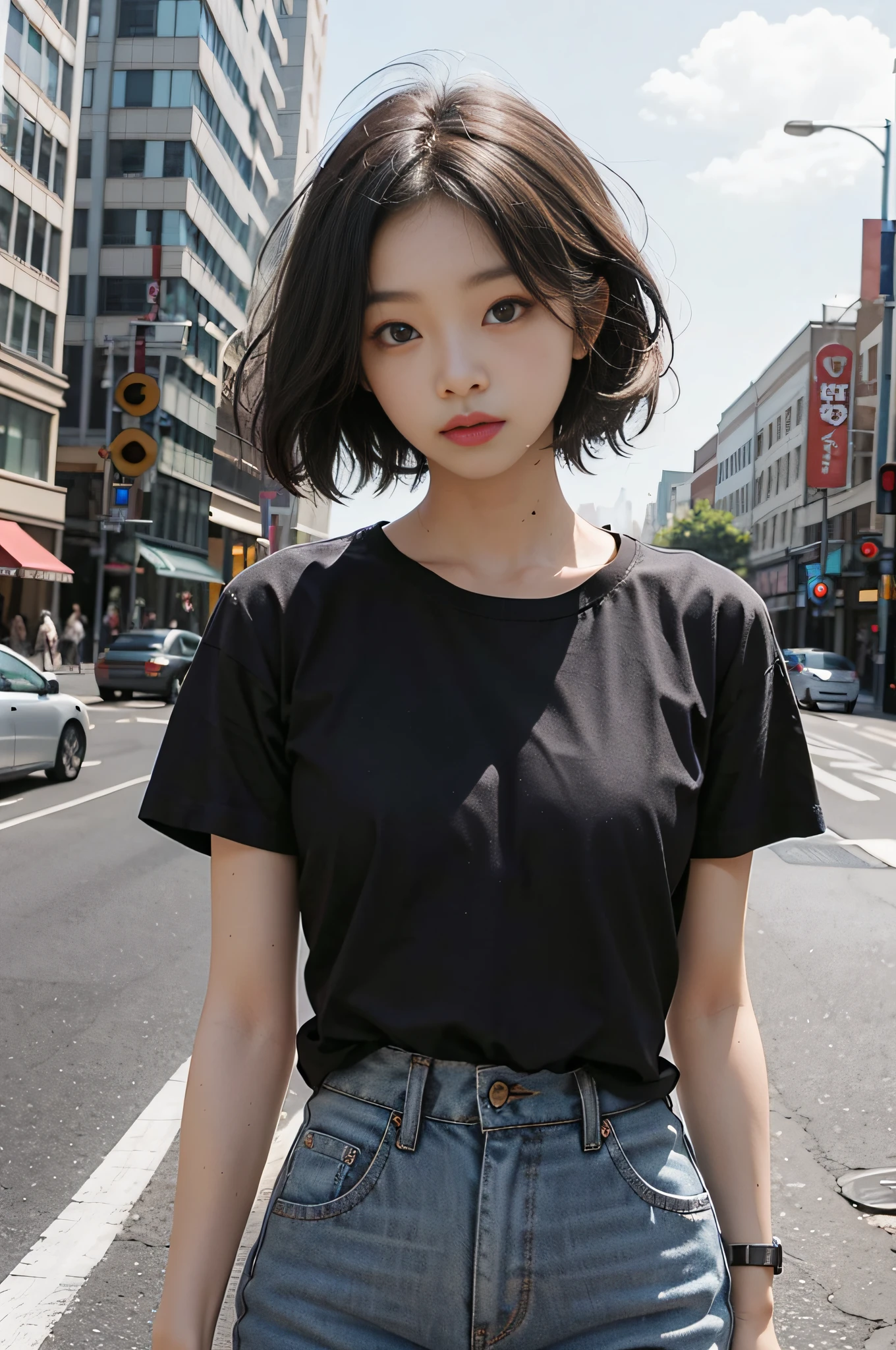 Background with、(a black T-shirt)
