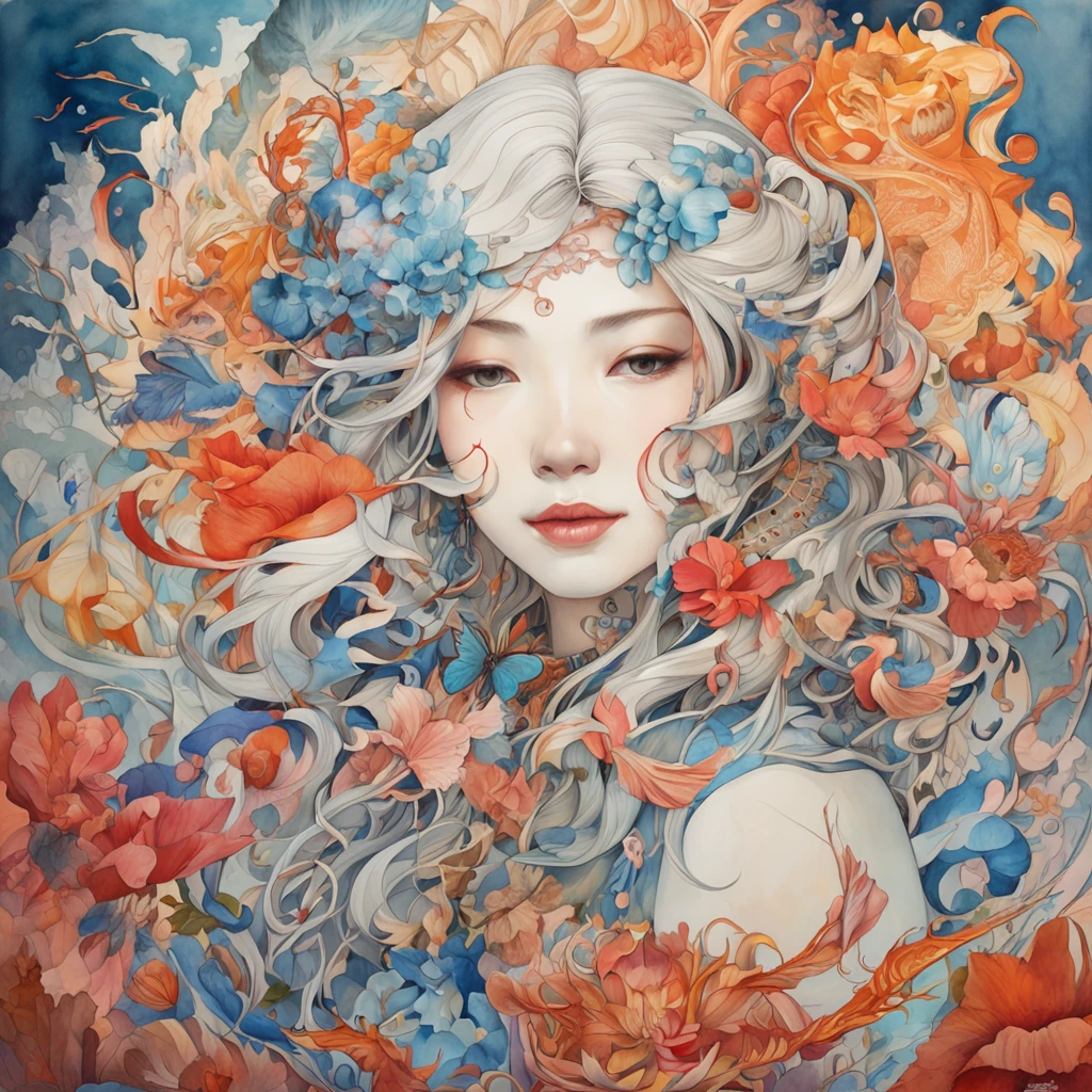 official art, unity 8k wallpaper, ultra detailed, beautiful and aesthetic, masterpiece, best quality, (zentangle, mandala, tangle, entangle), (fractal art:1.3) , 1girl, extremely detailed, dynamic angle, cowboyshot, the most beautiful form of chaos, elegant, a brutalist designed, vivid colours, romanticism, by james jean, roby dwi antono, ross tran, francis bacon, michal mraz, adrian ghenie, petra cortright, gerhard richter, takato yamamoto, ashley wood, atmospheric, ecstasy of musical notes, streaming musical notes visible