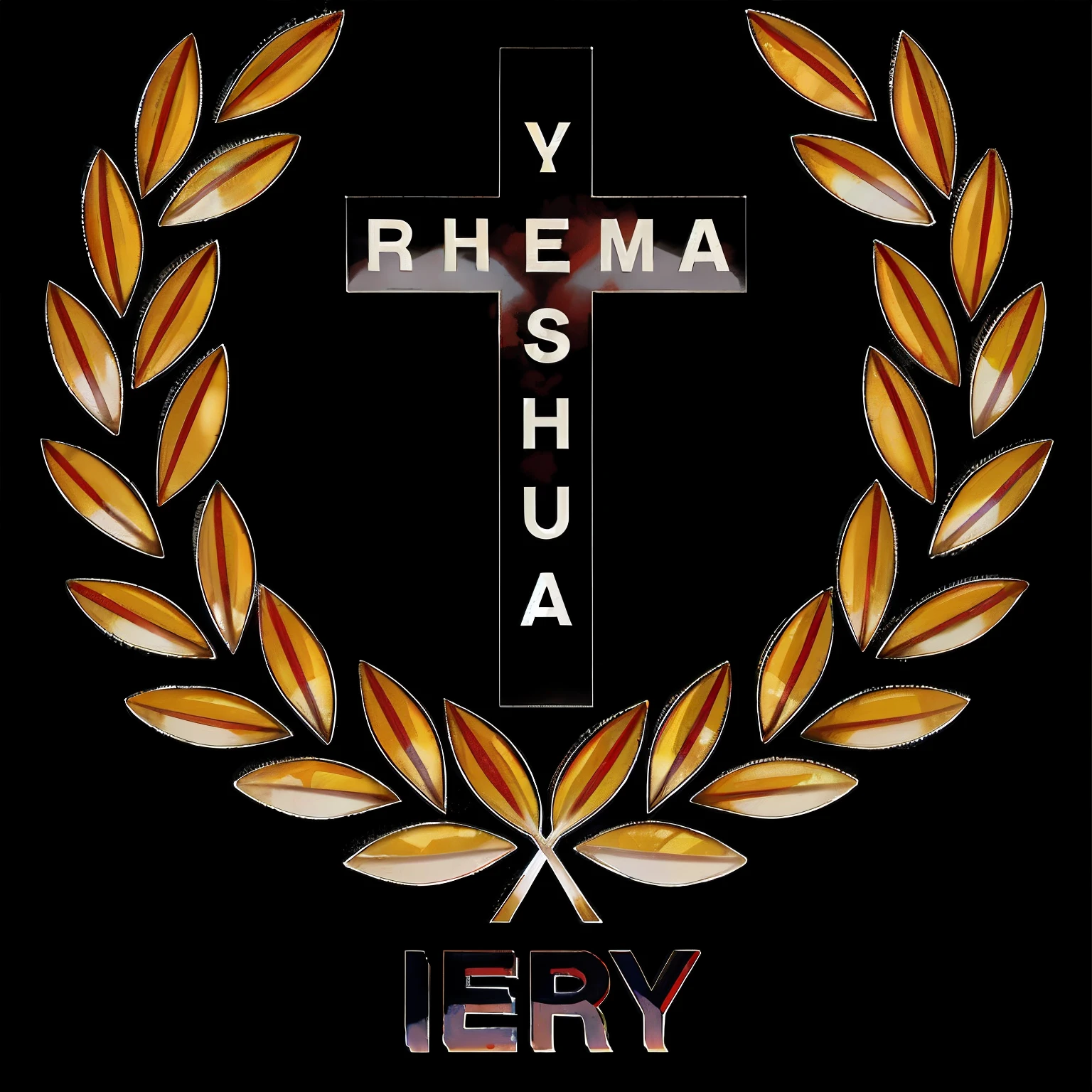 um close up de uma cruz com uma coroa de louros e uma luz vermelha, Jerma, Jerma985, Jerma 9 8 5, Yoshifumi Ushima, arte oficial, Retrato de Jerma985, er drama, inspirado em Yehia Dessouki, inspirado em Rowena Meeks Abdy, Valeriy Vegera, iray, TRANSPARENT BACKGROUND