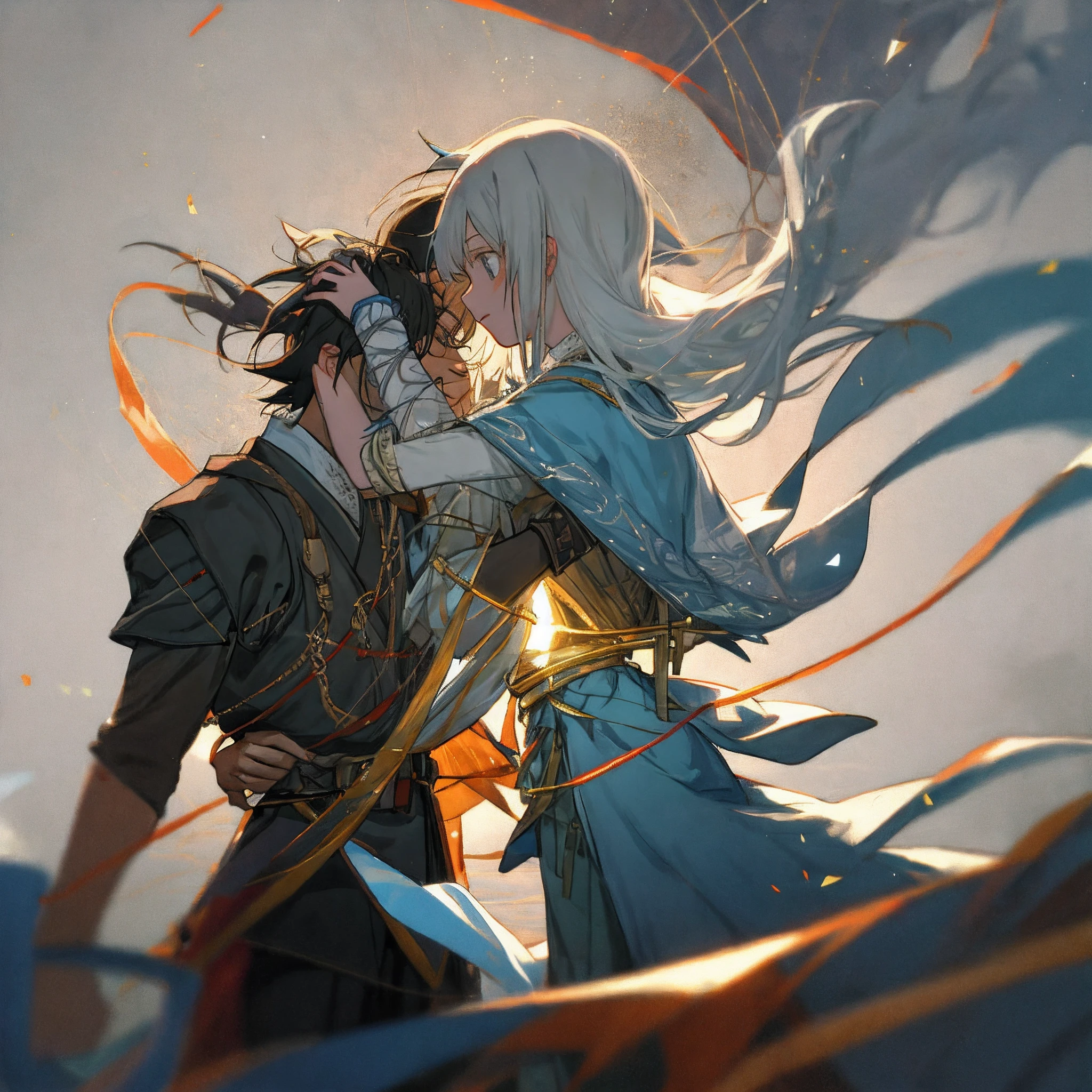 dal, nsfw, (realistic:1.3), (best quality, masterpiece, intricate detail:1.2), , 2girls, 3boys, cain_highwind, cecil_harvey, edward_geraldine, fahrenheit, final_fantasy, final_fantasy_iv, multiple_boys, multiple_girls, older, rosa_farrell, rydia_(ff4), translated,