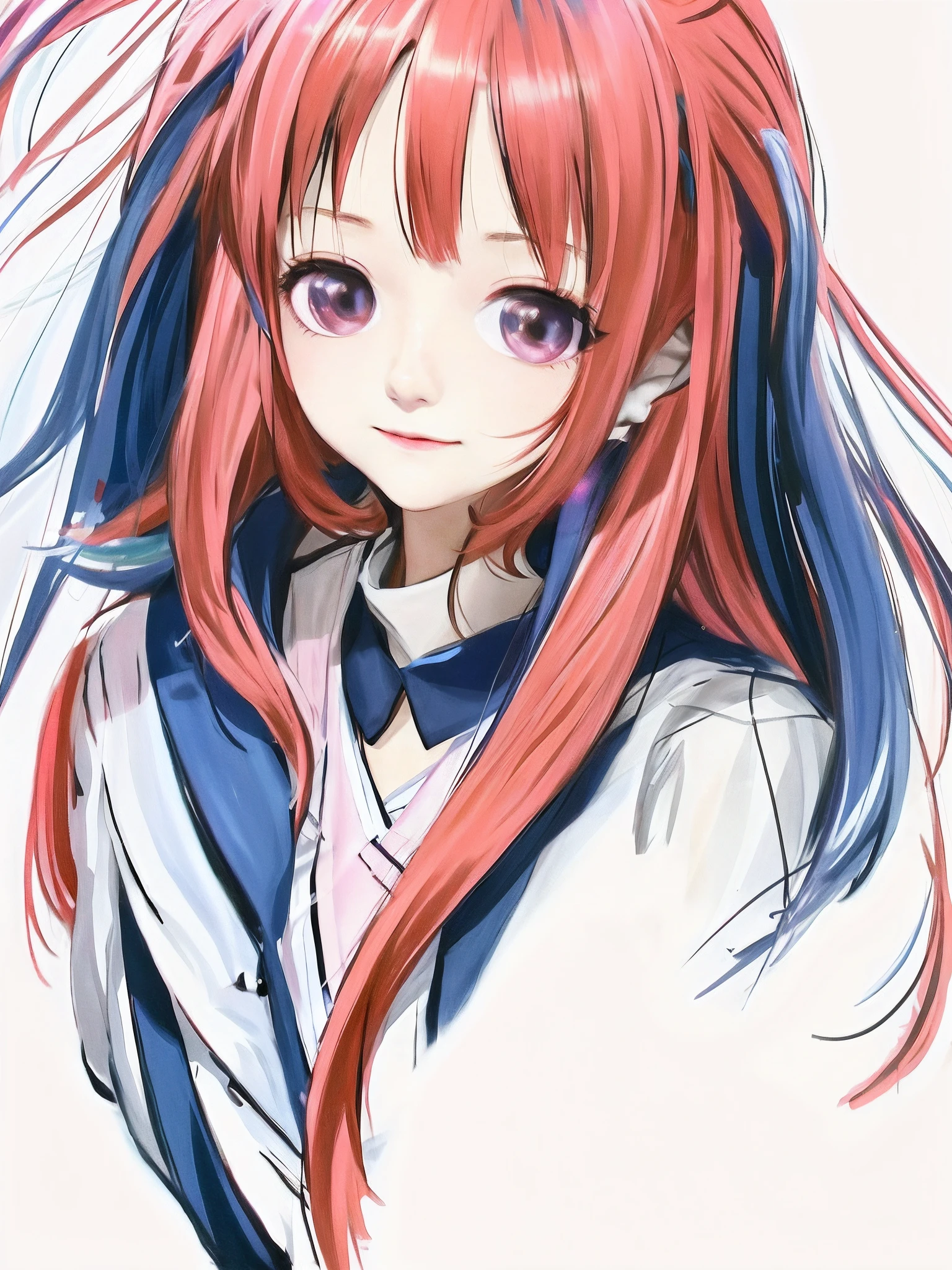 Draw a girl with red hair and white jacket, anime sketch, an anime drawing, anime shading), anime shading, no shade, Anime Paintings, comic drawing, An anime girl, Anime girl, inspired by Yuki Ogura, anime style drawing, manga drawing, Portrait of an anime girl, sketched, Anime figure, semirealistic anime style, The anime-style characters are cute，Drag cool