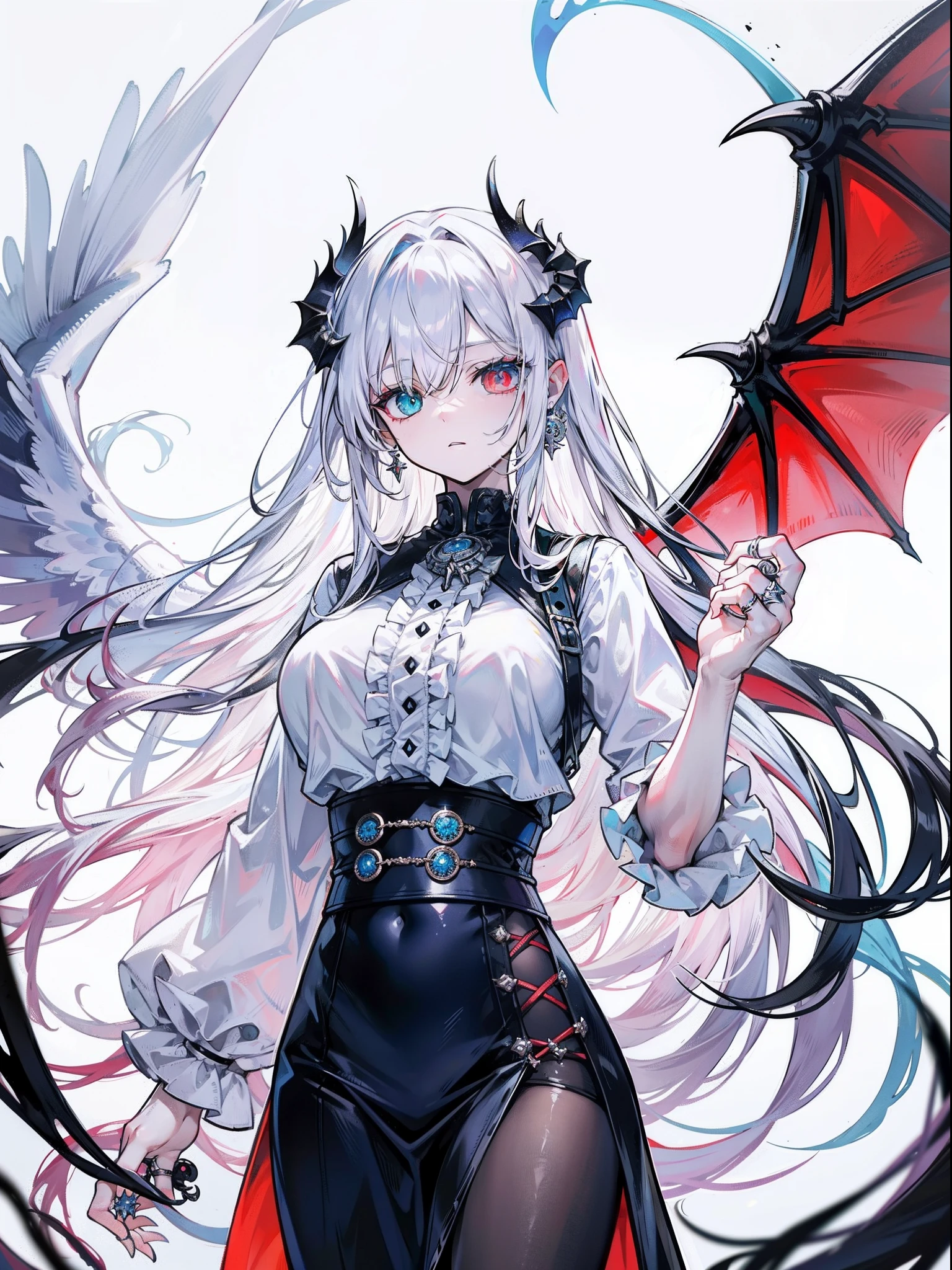 Monster angels that look sacred,His eyes are waiting for heterochromia,His whole body consists of a huge one-eyed eye,and a metal ring around one eye,The ring is crawling with the eyeball,The dragon has many wings on the white holy angel