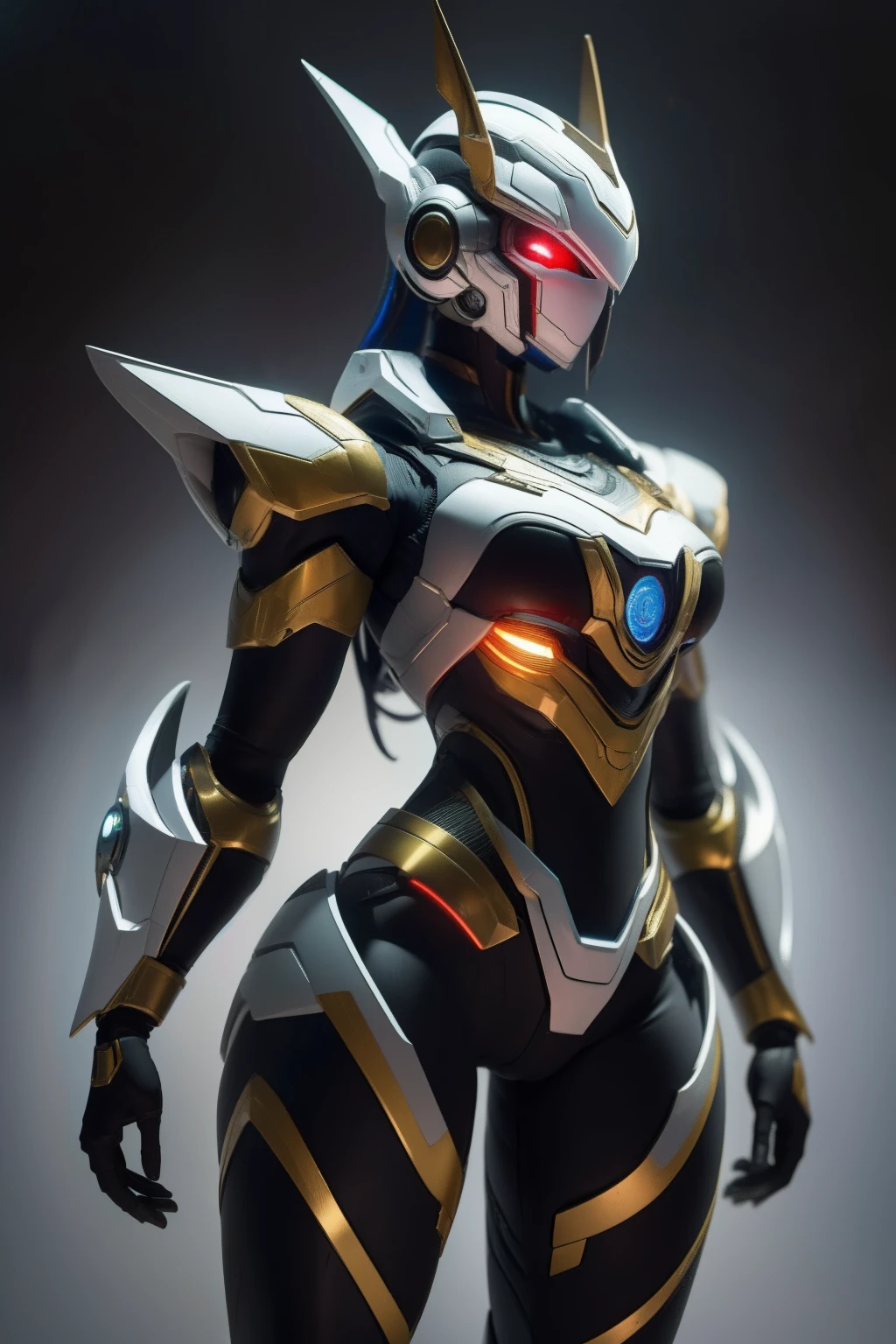( Qualidade 8k ), ( Melhor qualidade ), ( Ultra HD ), ( Anatomia do personagem perfeita ), ( perfect lighting ), ( Foto corpo inteiro 8k ), ( Detalhamentos perfeitos ), ( Detalhes do personagem perfeitos ), ( Details of the perfect setting ), ( Obra Prima ), ( Simetria do rosto do personagem perfeito ), ( Construction of the body of the delicate woman character ), Mulher bela, rosto perfeito, cor da pele morena clara, corpo perfeito, pernas perfeitas, cor dos olhos mel, cabelos longos lisos, mulher de altura 1.65 ( one meter and sixty-five centimeters ) , armadura mecha futurista feminina, armadura protetora completa, sem capacete, futuristic city scenery, noite
