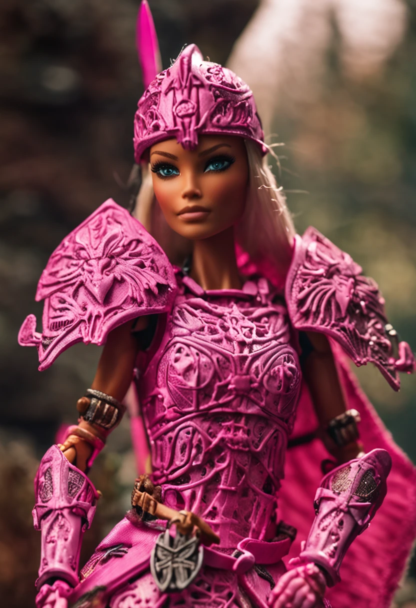 Ancient warriors, pink armor. Barbie doll