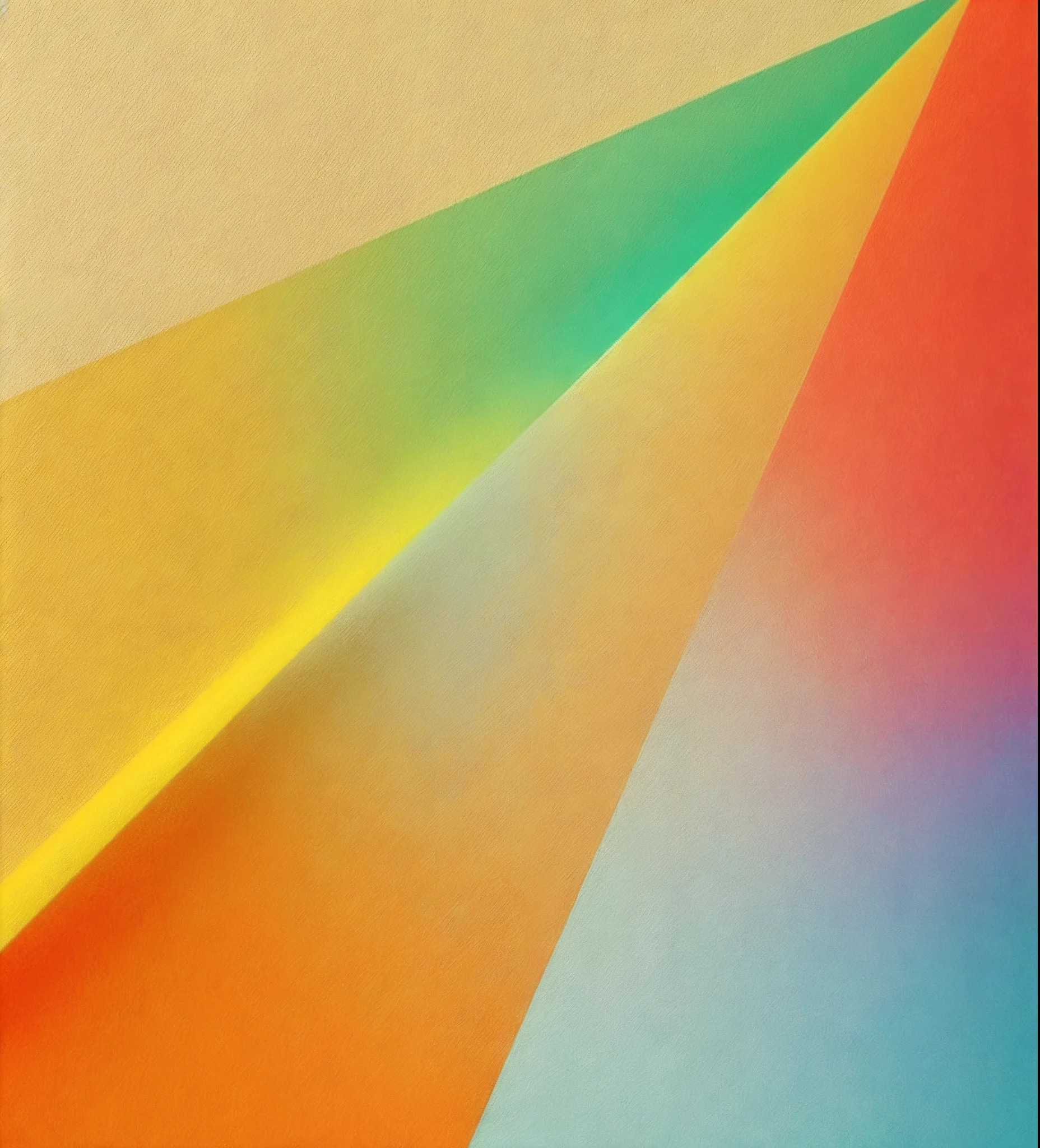 Alafid image on a colored wall，There is a clock on it, Background(Solid), pastel colours overlap, Color layer, angular minimalism, Tricolor background, Warm tricolor, stylized layered shapes, coloured background, minimal background, crisp lines and color, material design, layered paper style, Red, Orange, Blue, Beige, solid color background intricate