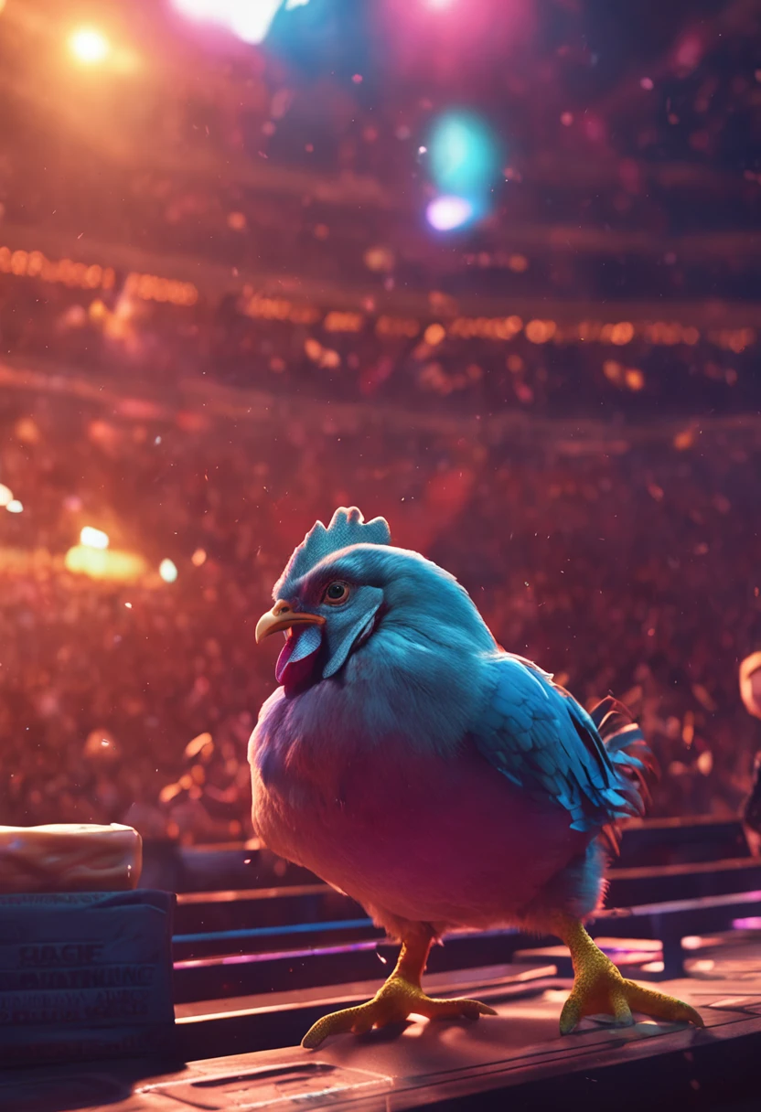 stage，performance，chicken，sing，dance，Playing the Basketball，rap，high light