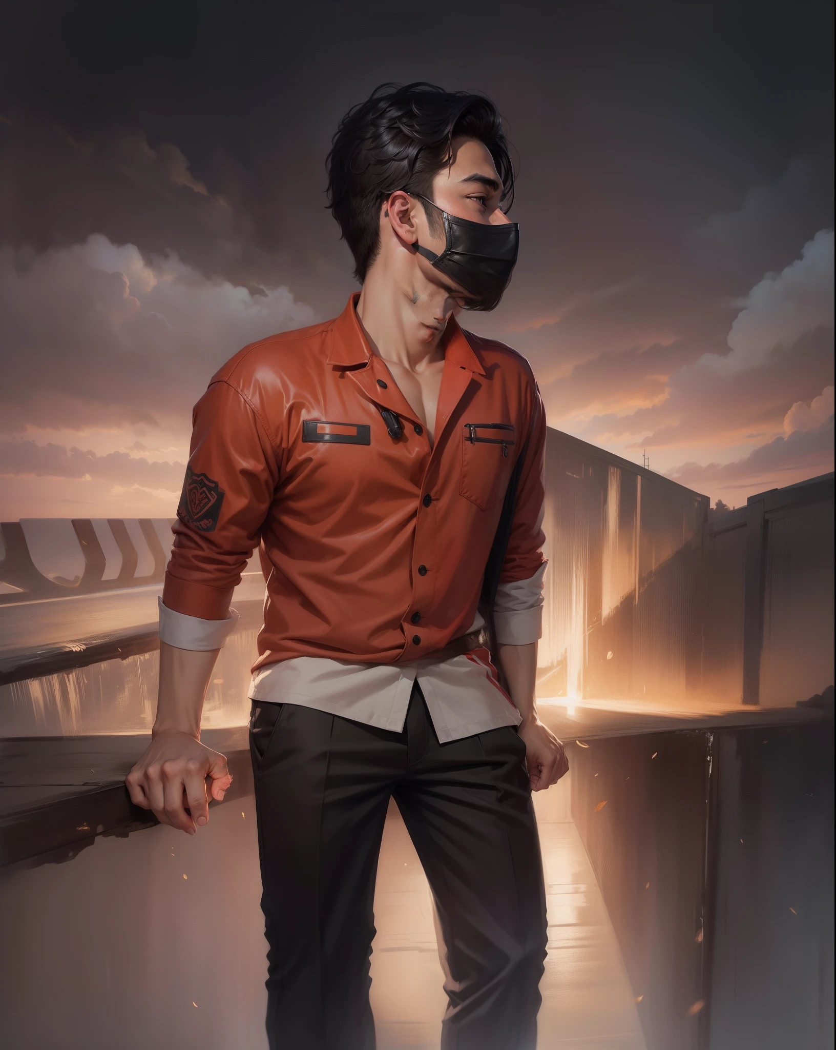 Chang background handsome boy realistic face