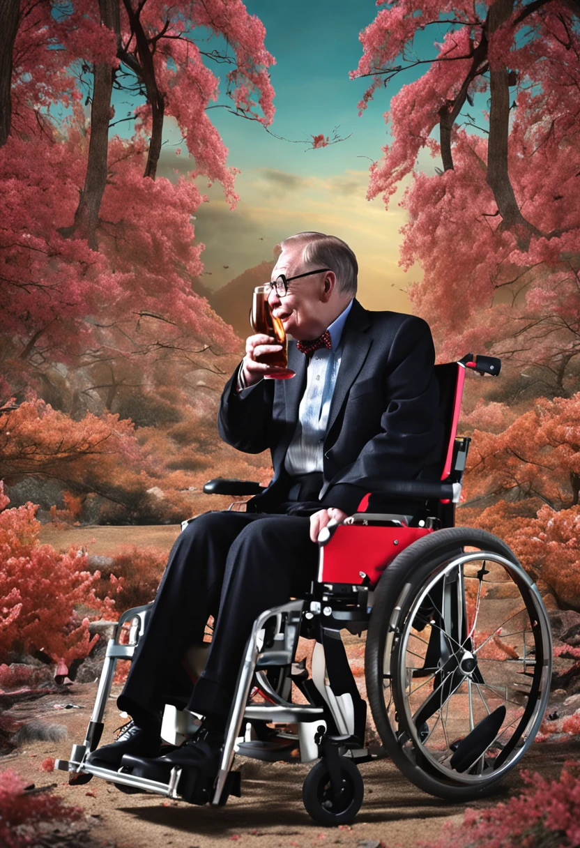 Hawking stood up and held a Maotai to toast the leader