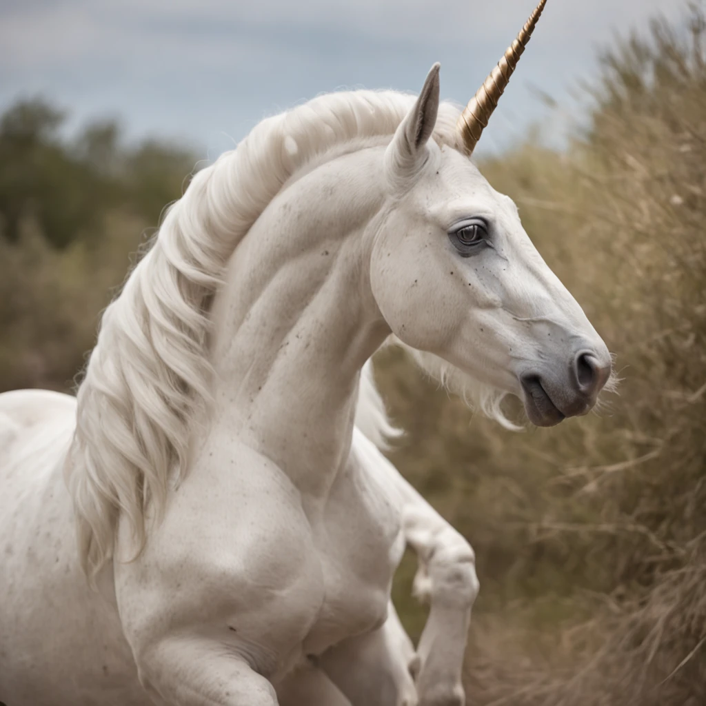 En el centro de este mundo encantado, un majestuoso unicornio de aspecto realista se erige con gracia. Su pelaje es suave y reluciente, Each strand of horsehair seems to move smoothly in the breeze. His deep, wisdom-filled eyes reflect the magic around him. The unicorn is in a corner of peace and serenity, as the guardian of this dream realm.