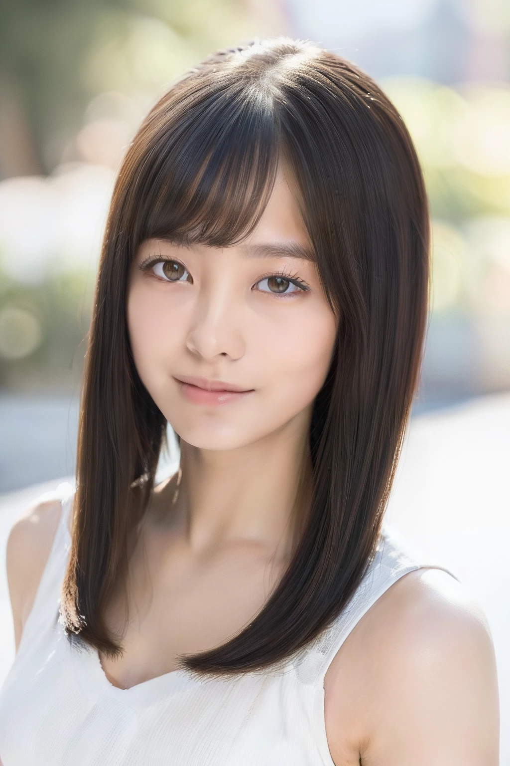 (High reality photograph, high resolusion), Skinny Japanese lady, 30 years old, cute face, detailed face, detailed eyes, various hair style, skinny figure, correct body anatomy, looking straight ahead, facing the camera directly, simple background, a photo captured the best moment expressing the beauty and brains, with simple background