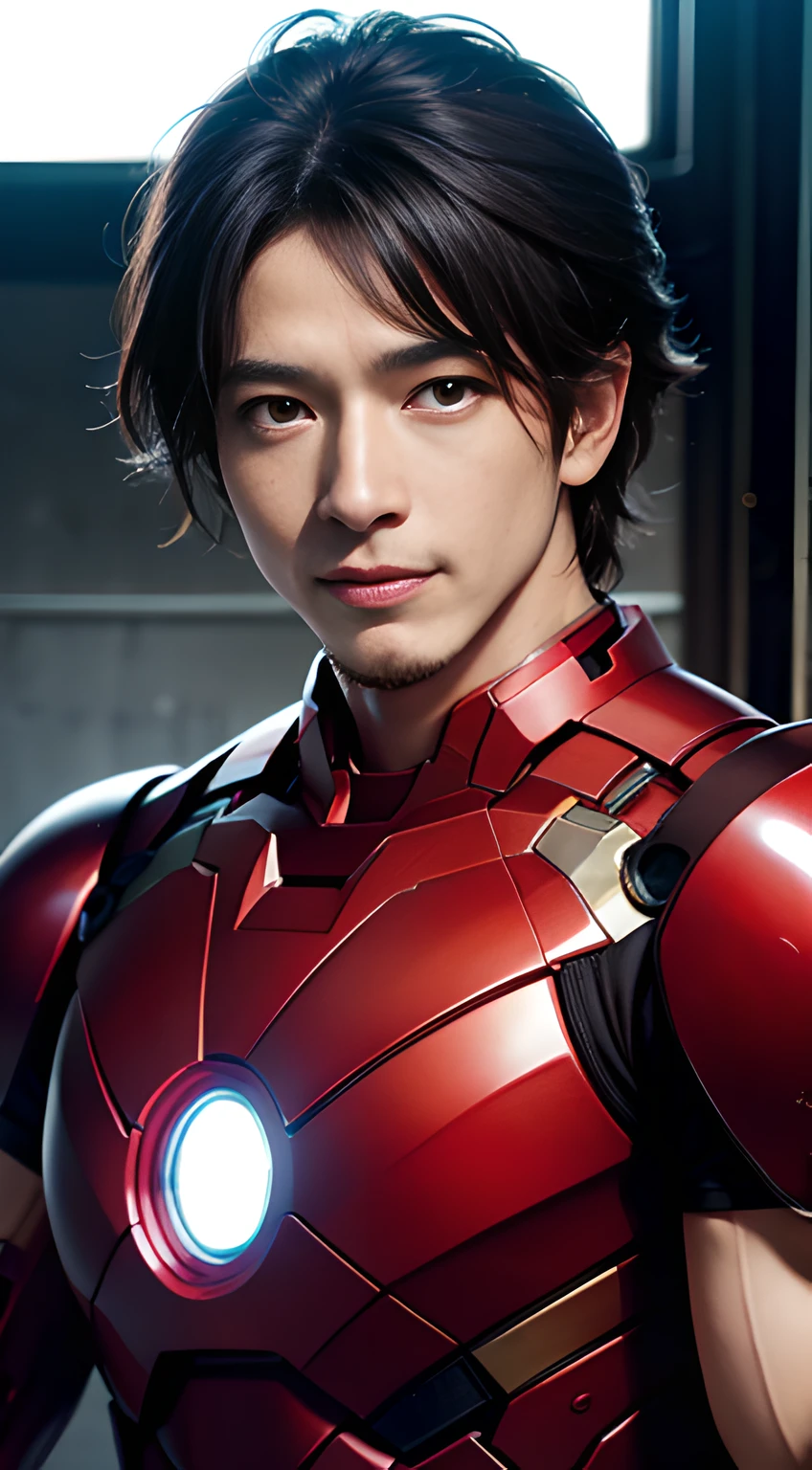 ((Men only)), (head shot), (Handsome muscle man in his 20s), (smile), (IRON MAN), (Takuya Kimura), (detaile: 1 in 1), Natural muscles, HIG quality, beautidful eyes, (Detailed face and eyes), (Face、: 1 / 2), Noise, Real Photographics、... ..................................................................................................................PSD, Sharp Focus, High resolution 8K, realisitic & Professional Photography, 8K UHD, Soft lighting, High quality, Film grain, FujifilmXT3
