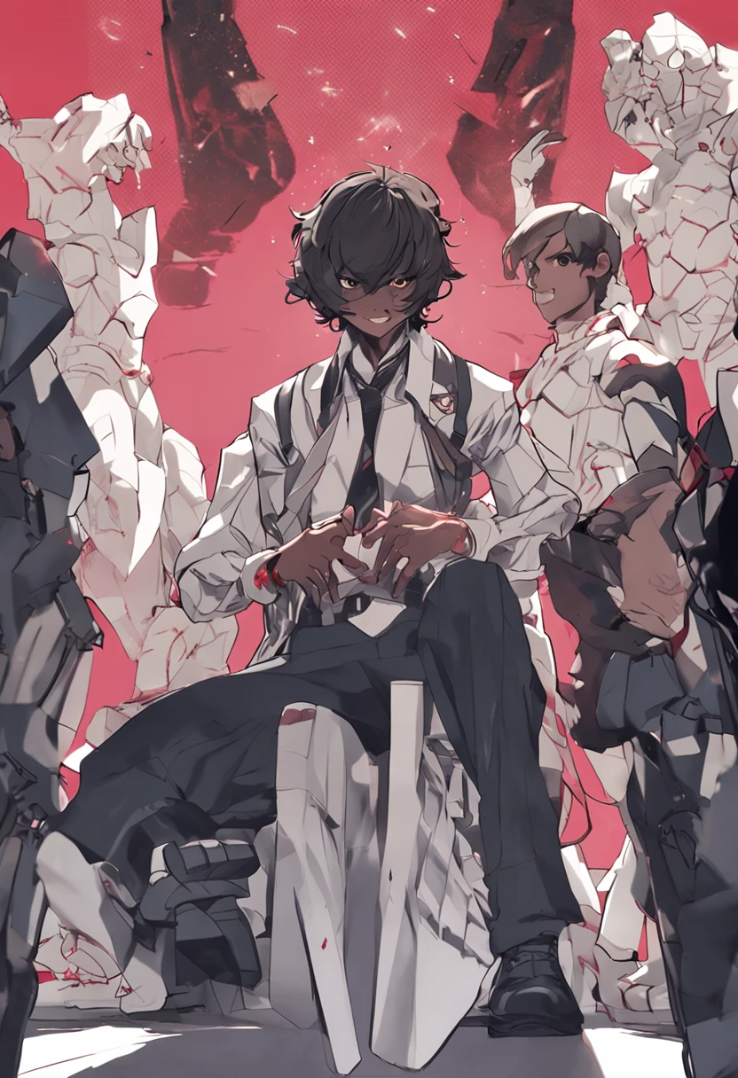 Akechi Goro,negro y blanco,