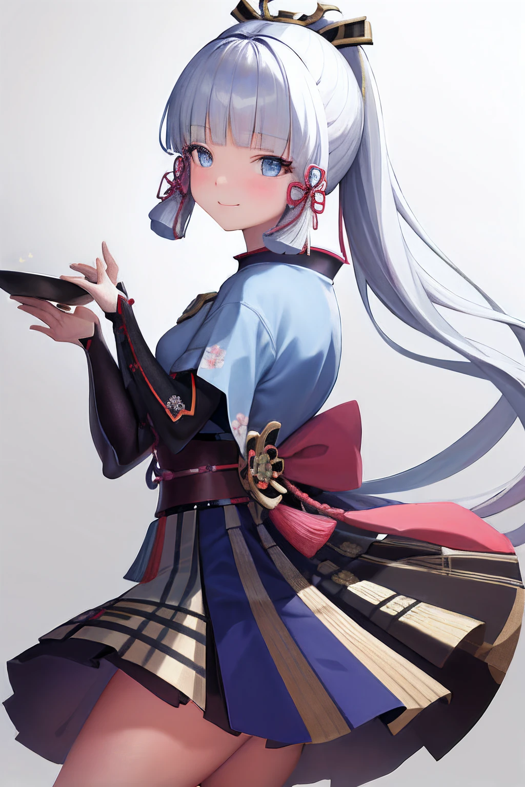 masterpiece, highres, best quality, 1girl solo, kamisato_ayaka, smile, kimono