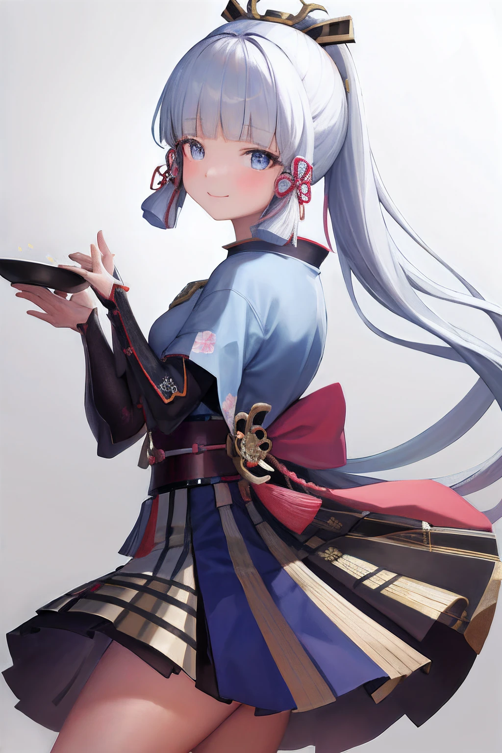 masterpiece, highres, best quality, 1girl solo, kamisato_ayaka, smile, kimono