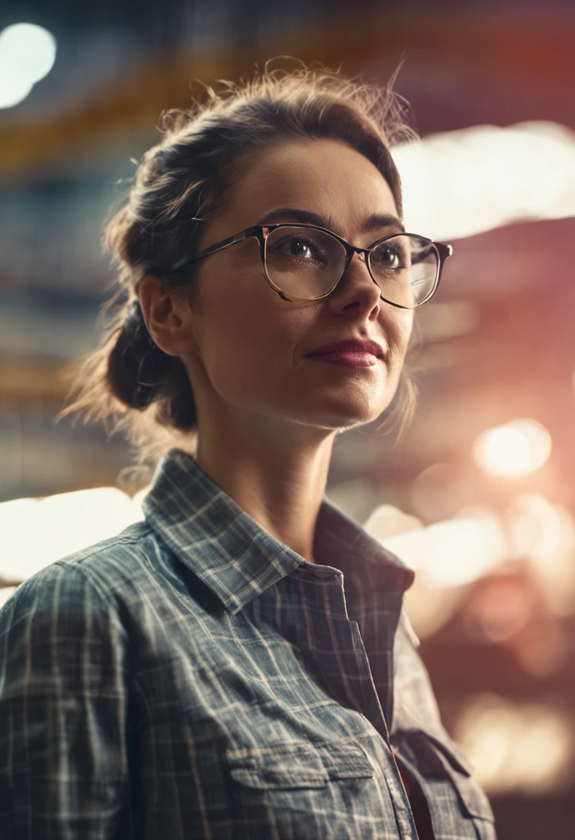 Female engineer wearing glasses