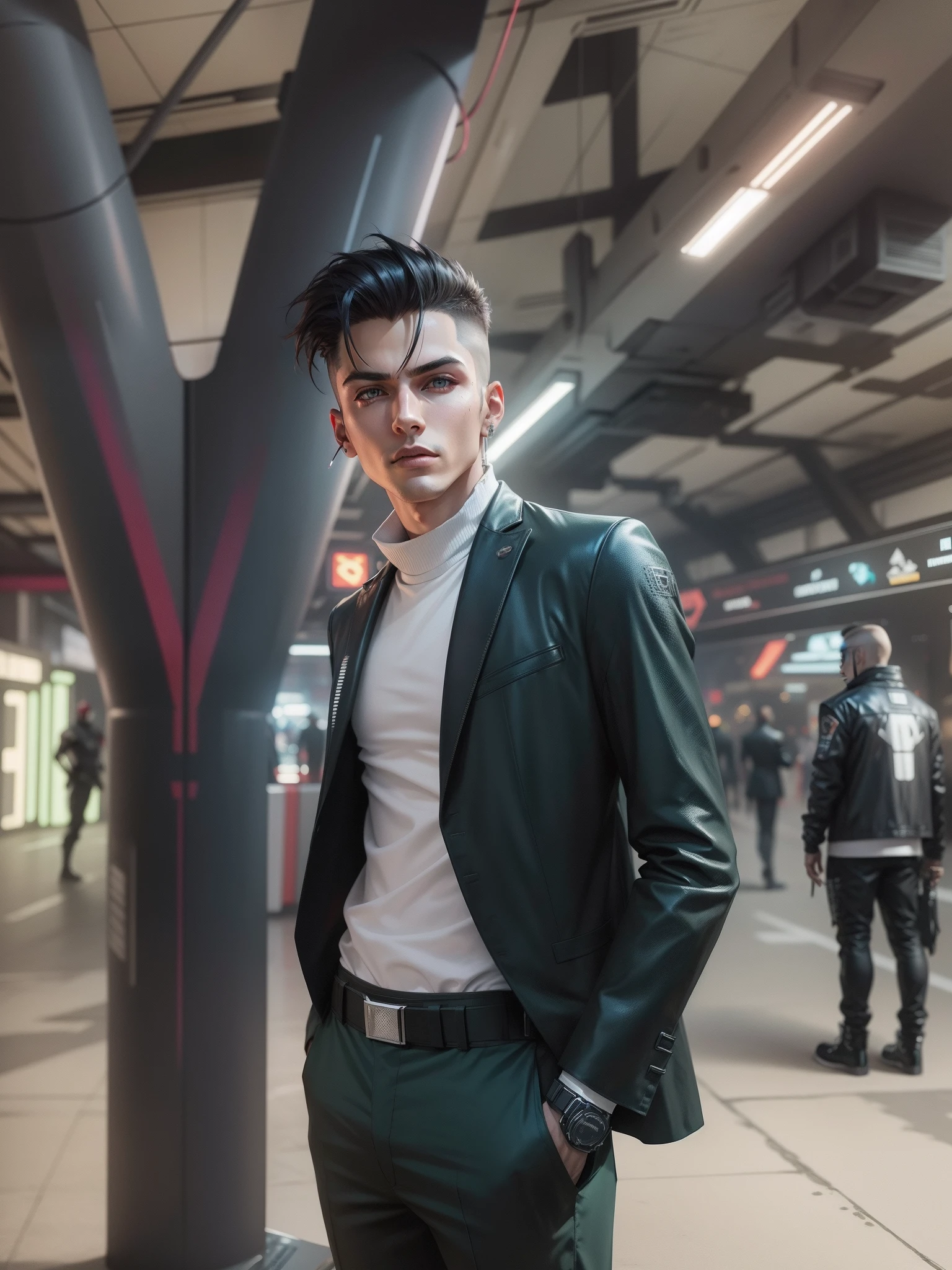 change background, cyber punk, handsome