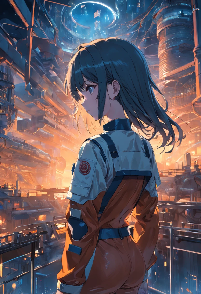 Female engineer in suit、the morning sun
