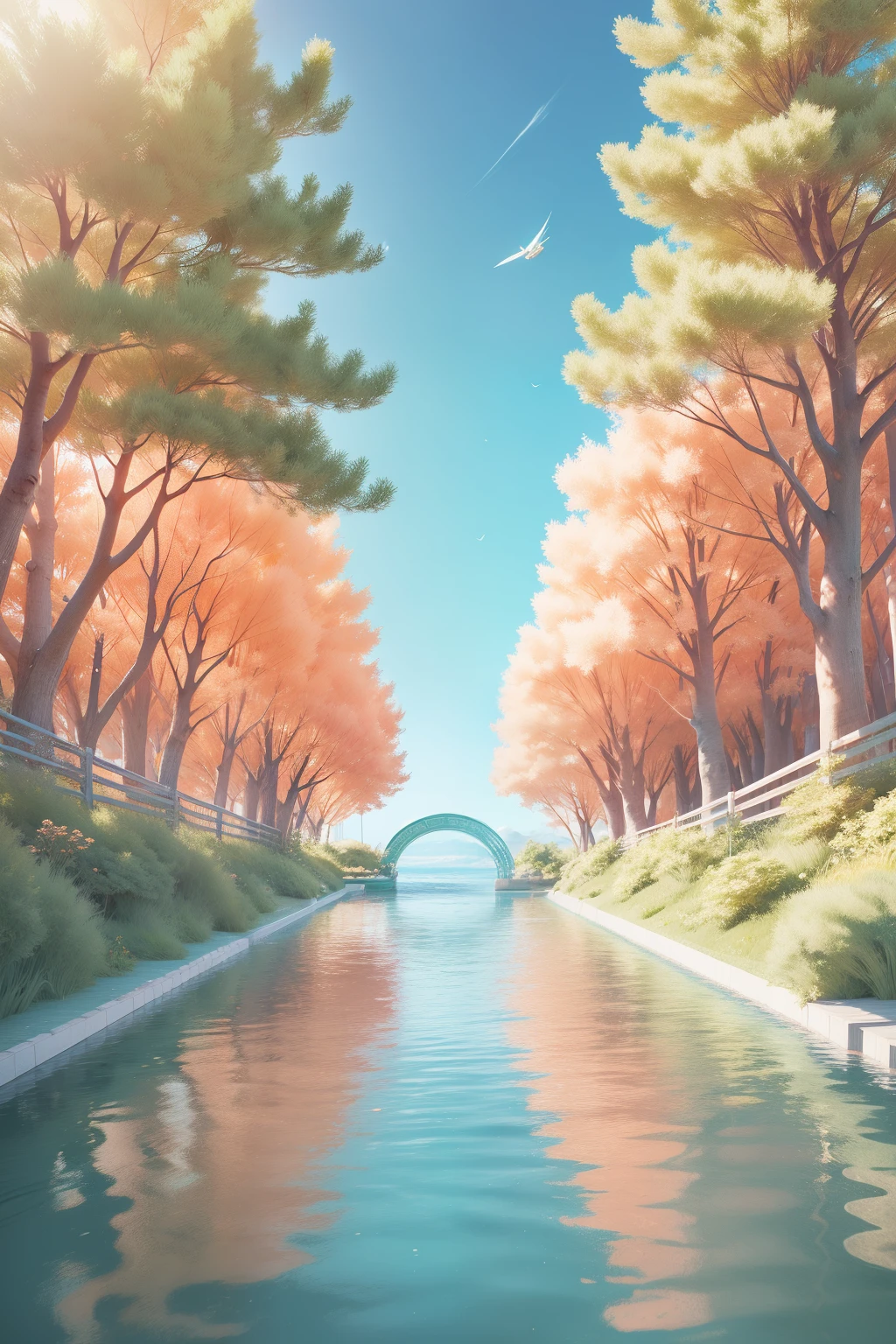 3D scene,ln the forest,the ocean