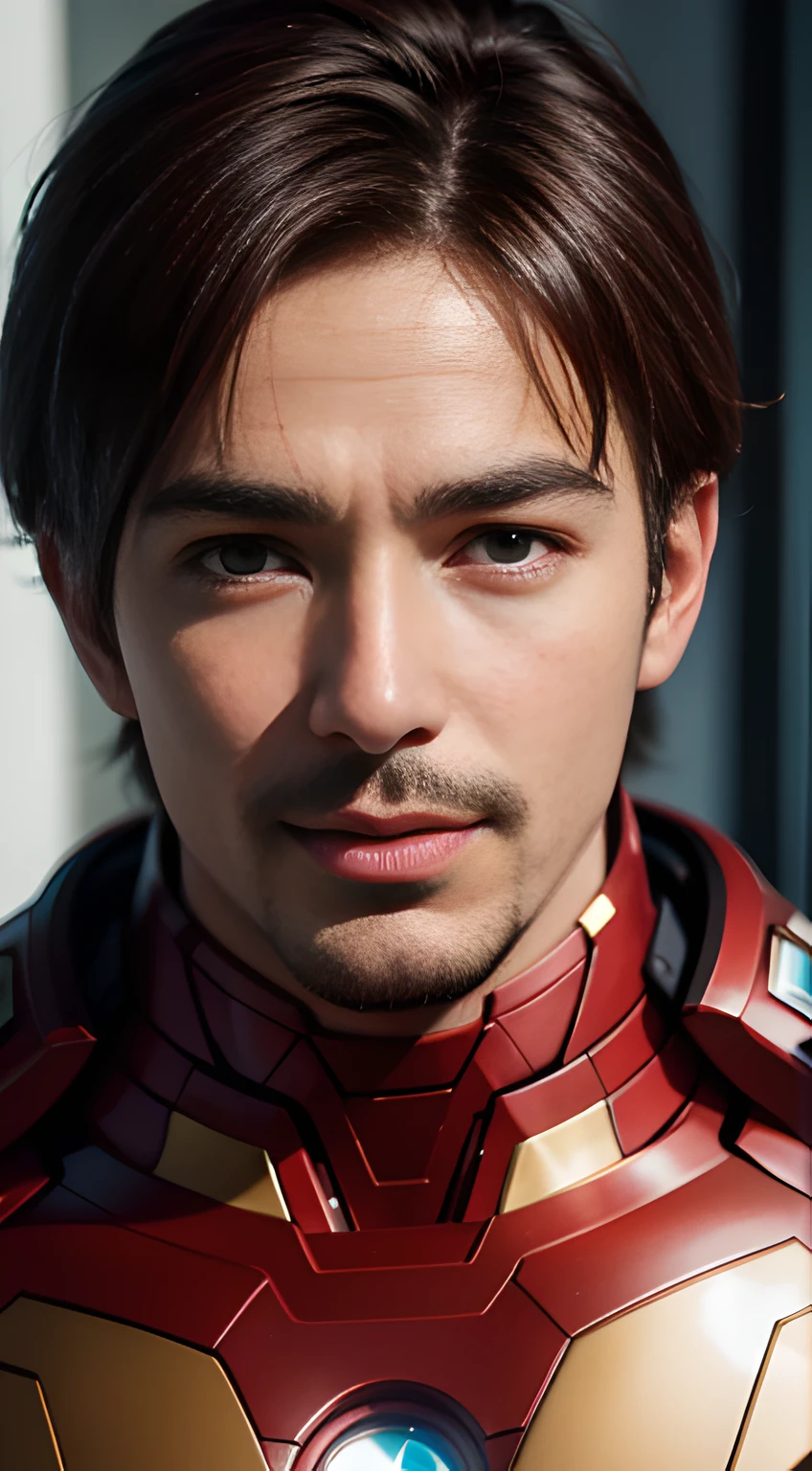 ((Men only)), (cowboy shot), (Handsome muscle man in his 20s), (smile), (IRON MAN), (Leon Kennedy), (red hair), (detaile: 1 in 1), Natural muscles, HIG quality, beautidful eyes, (Detailed face and eyes), (Face、: 1 / 2), Noise, Real Photographics、... ..................................................................................................................PSD, Sharp Focus, High resolution 8K, realisitic & Professional Photography, 8K UHD, Soft lighting, High quality, Film grain, FujifilmXT3