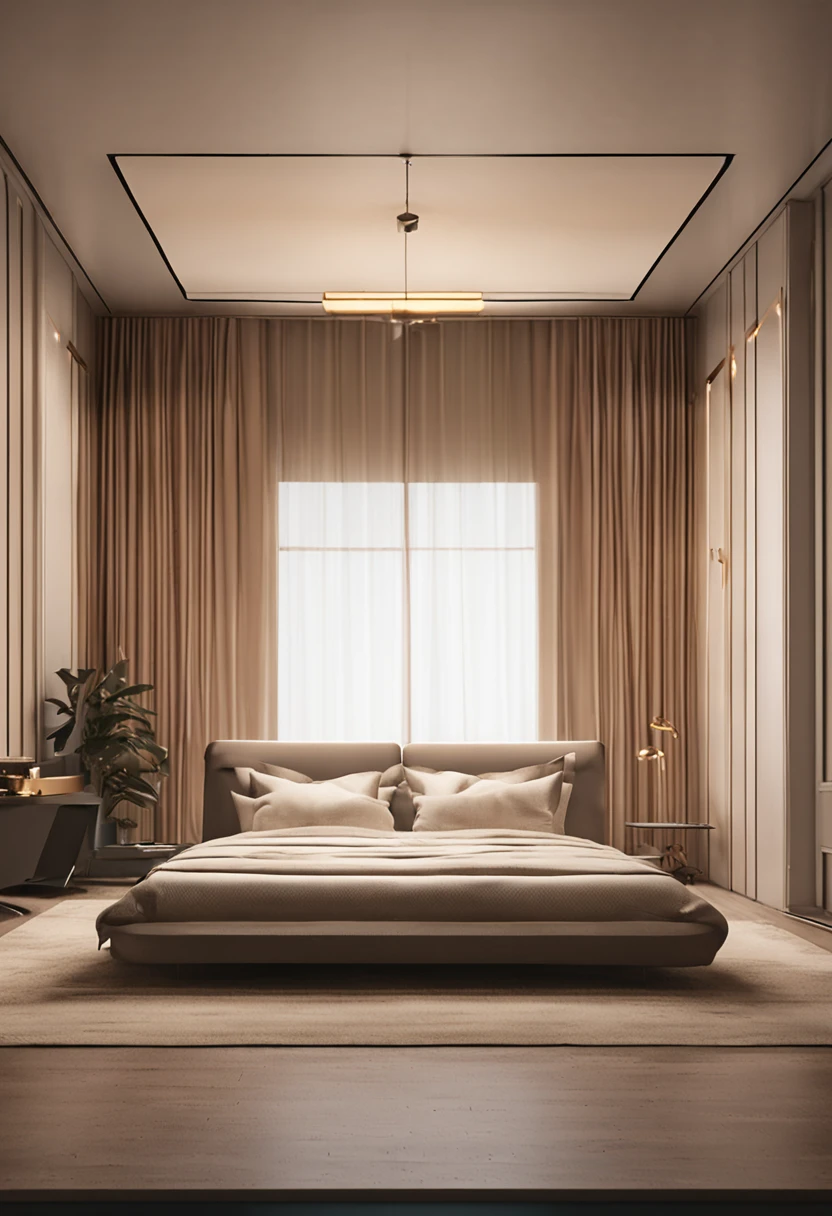 Independently design a logo about the bed brand on a blank background board,Reflect the minimalist style and silent wind with strong lines,A WordArt design that integrates the three characters of frame beauty,ellegance, HDR