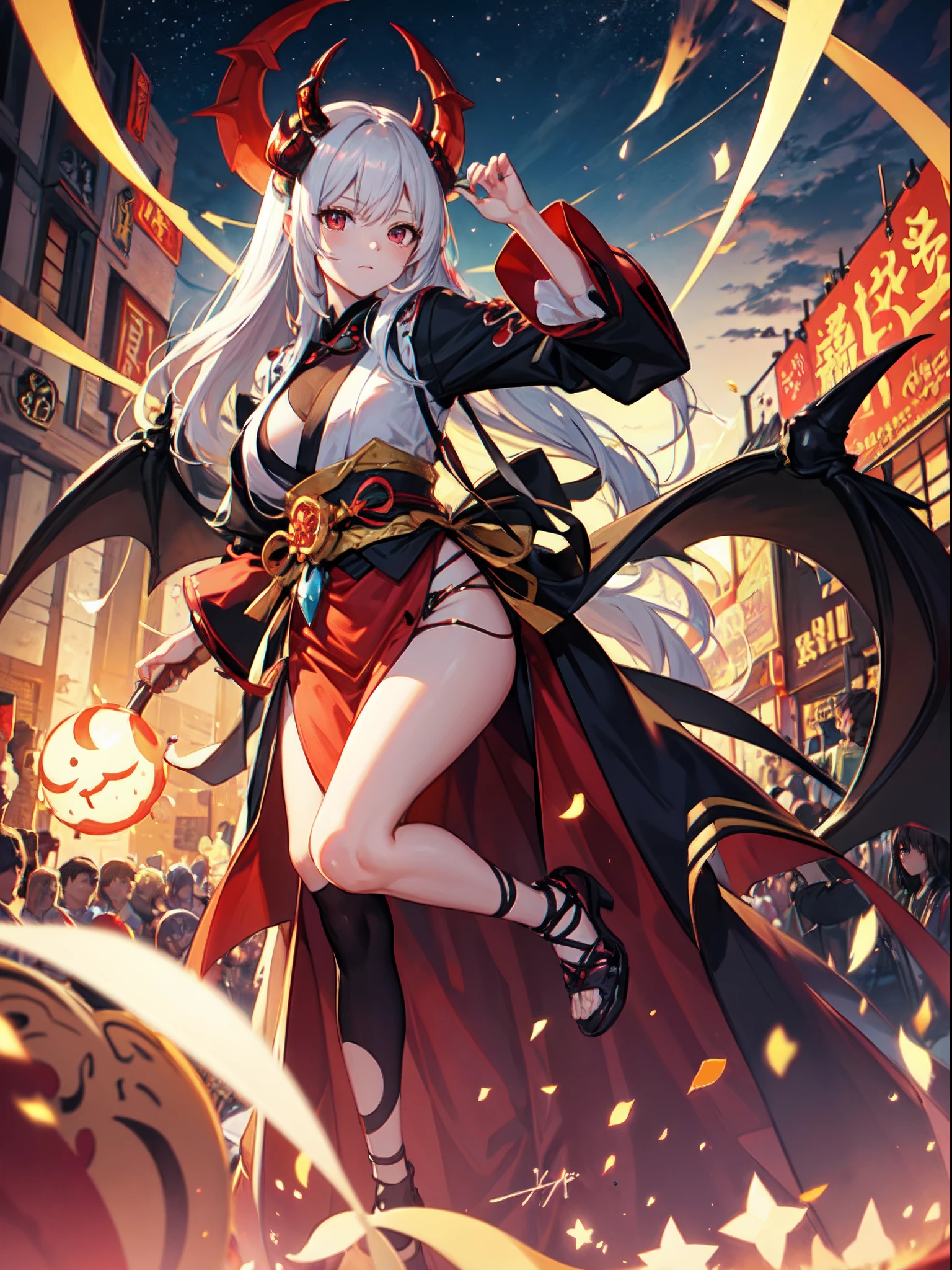 Night parade of hundred demon, parade, demon, youkai, (masterpiece:1.2), (vibrant:1.1), best quality, winning award, High quality, High resolution