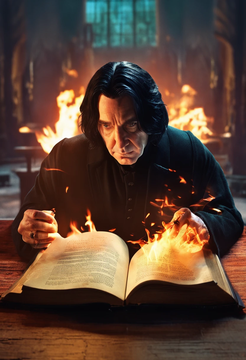 Severus Snape was ensconced in his chair by the fire, engrossed in a new book