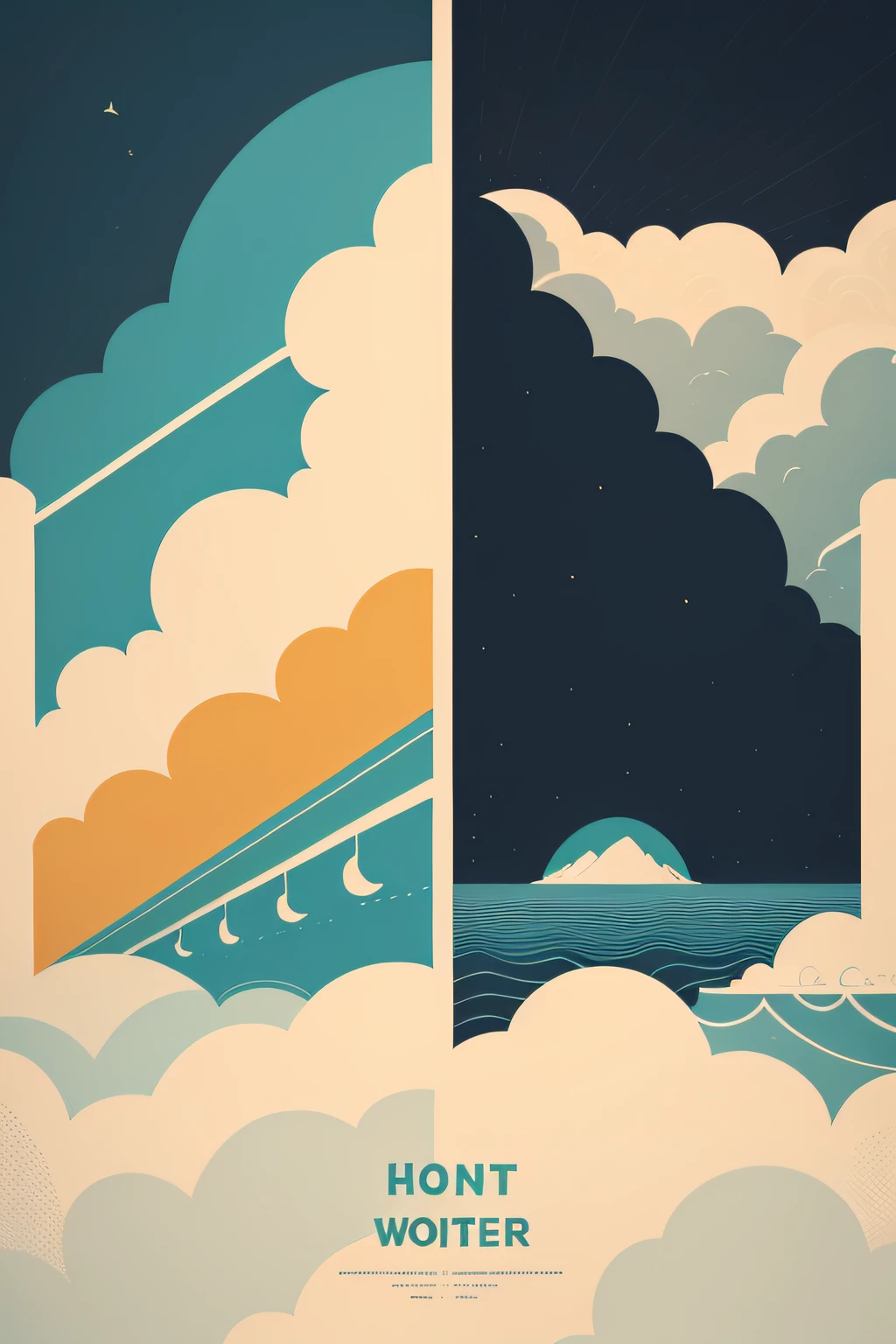 A poster with a design style about the weather
