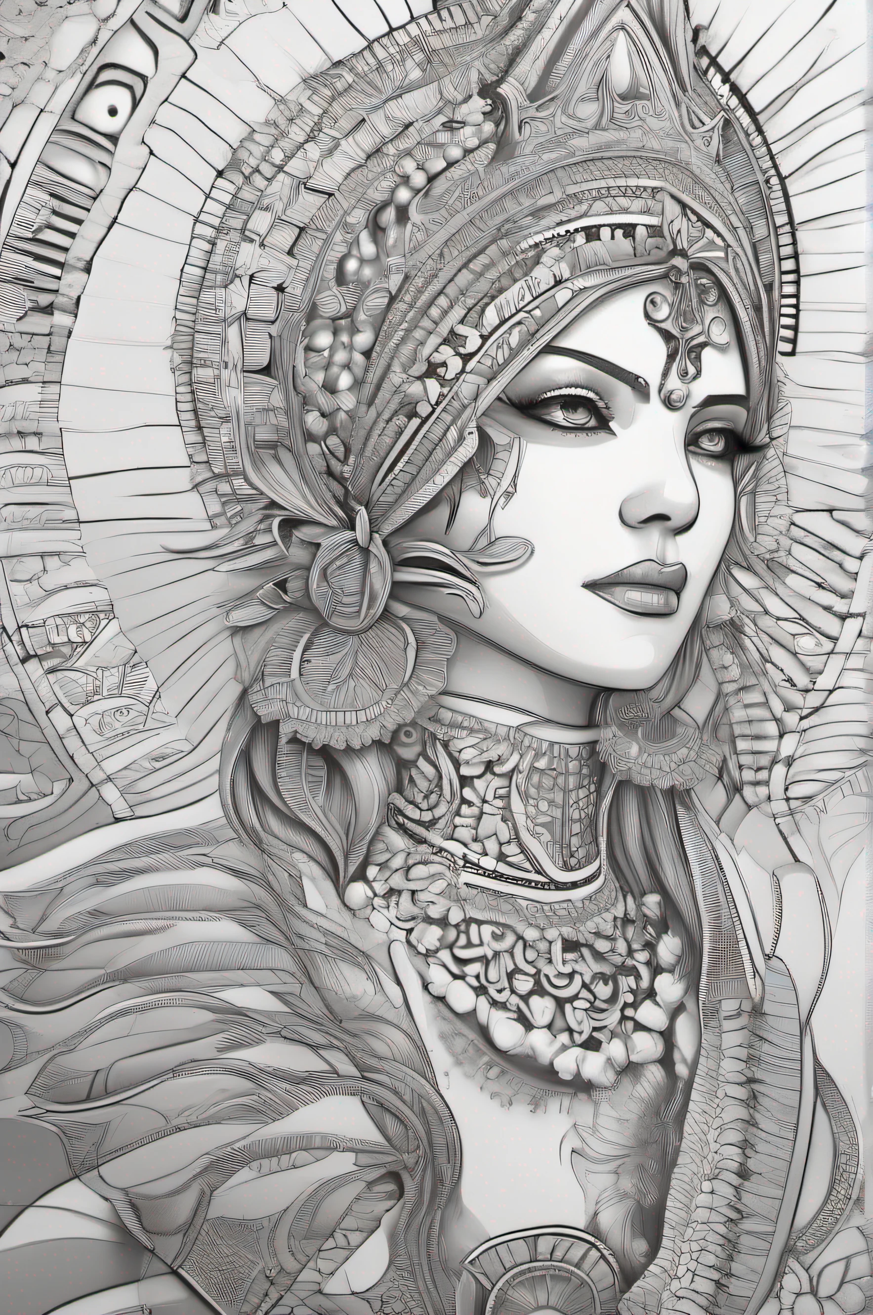 a woman with a hat and a rose tattoo design, arte vetorial em branco, background preto, Goddess Venus. detalhes extremamente altos, art deco flower shaman, full art illustration, a beautiful artwork illustration, White and yellow sketch colors, fundo preto, Goddess Venus, no estilo da arte da fantasia sombria, inspirado em Joe Fenton