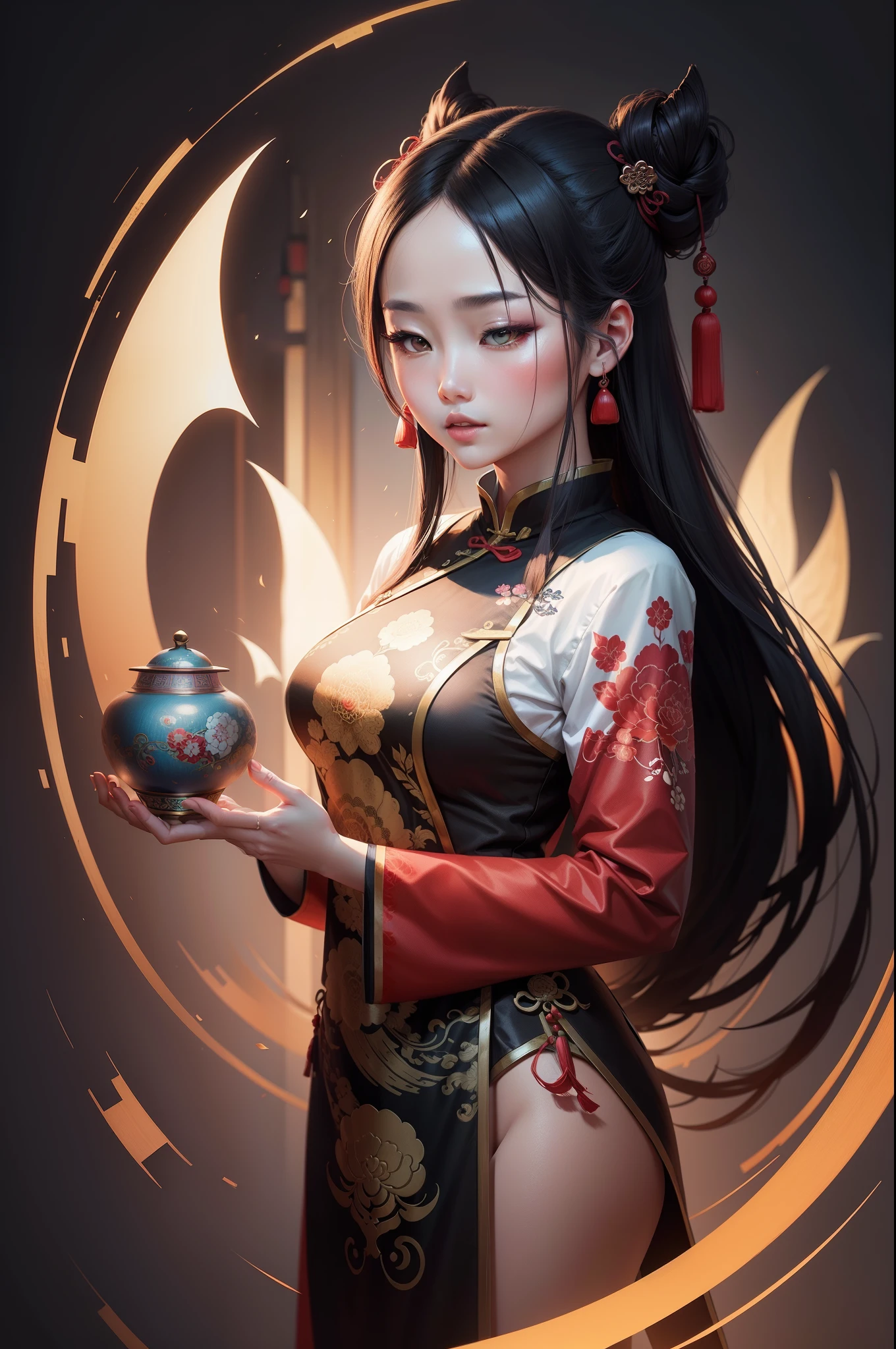 Chinese elements, illustrations, digital illustration,32k