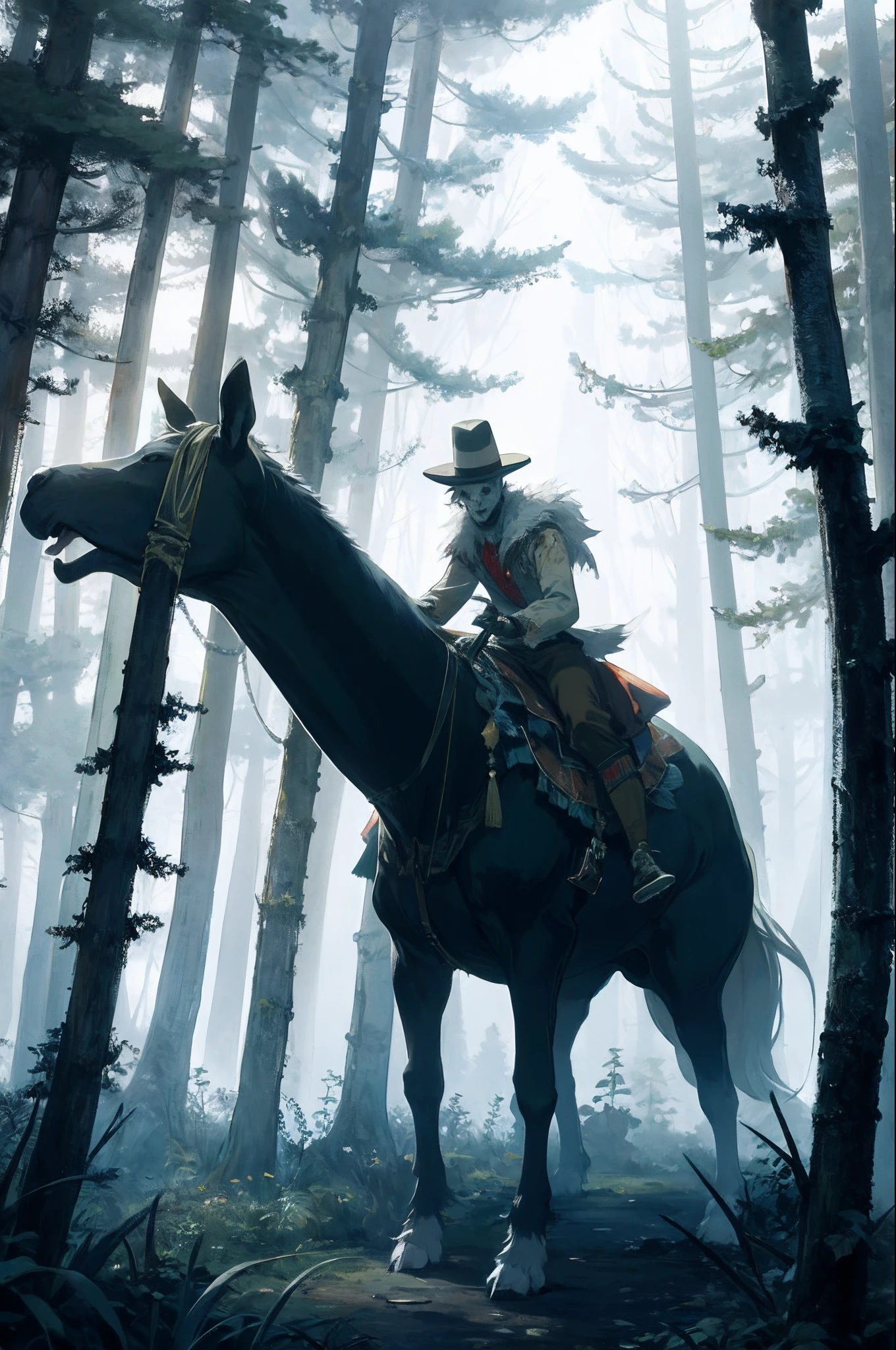 Circus in the forest,ghost, Lots of fog and scary trees