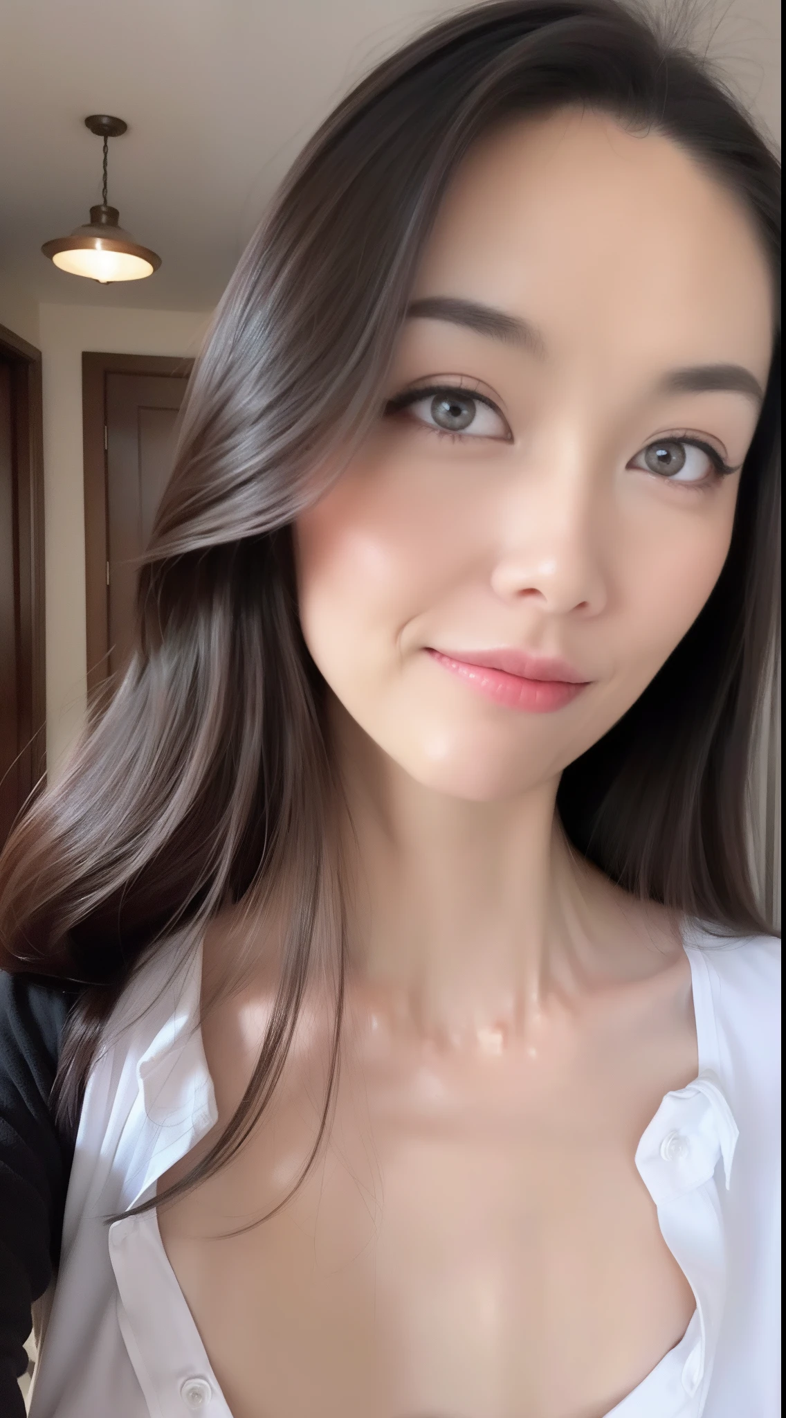 there is a woman with a spider tattoo on her chest, 18 years old, Cindy Avelino, she is about 1 , 1 6 years olds muy finos, Ella tiene una cara linda, selfie shot straight on angle, Cara hermosa, con cara amable, she is about 2 0 years old, she is about 20 years old