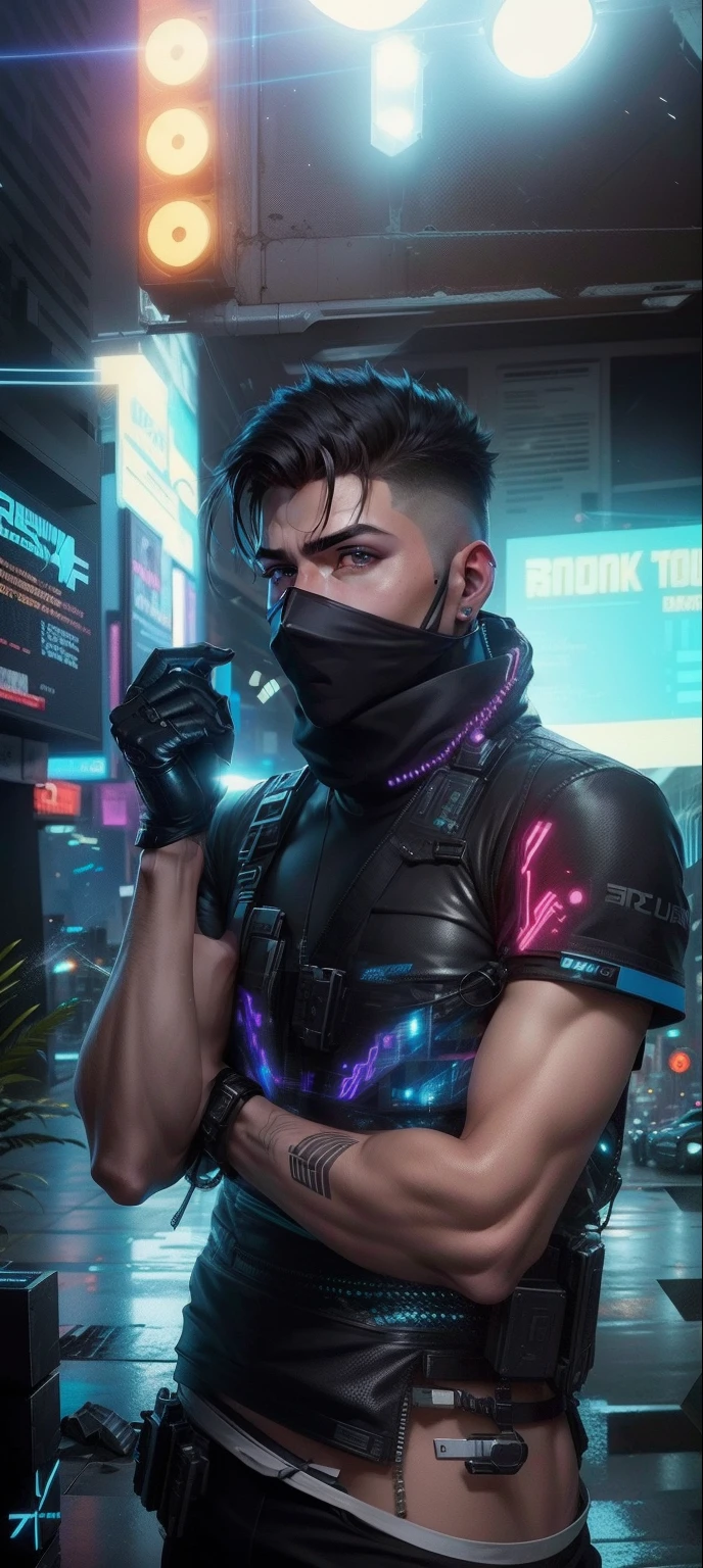 Change background cyberpunk handsome boy. realistic face. 8k ultra realistic,