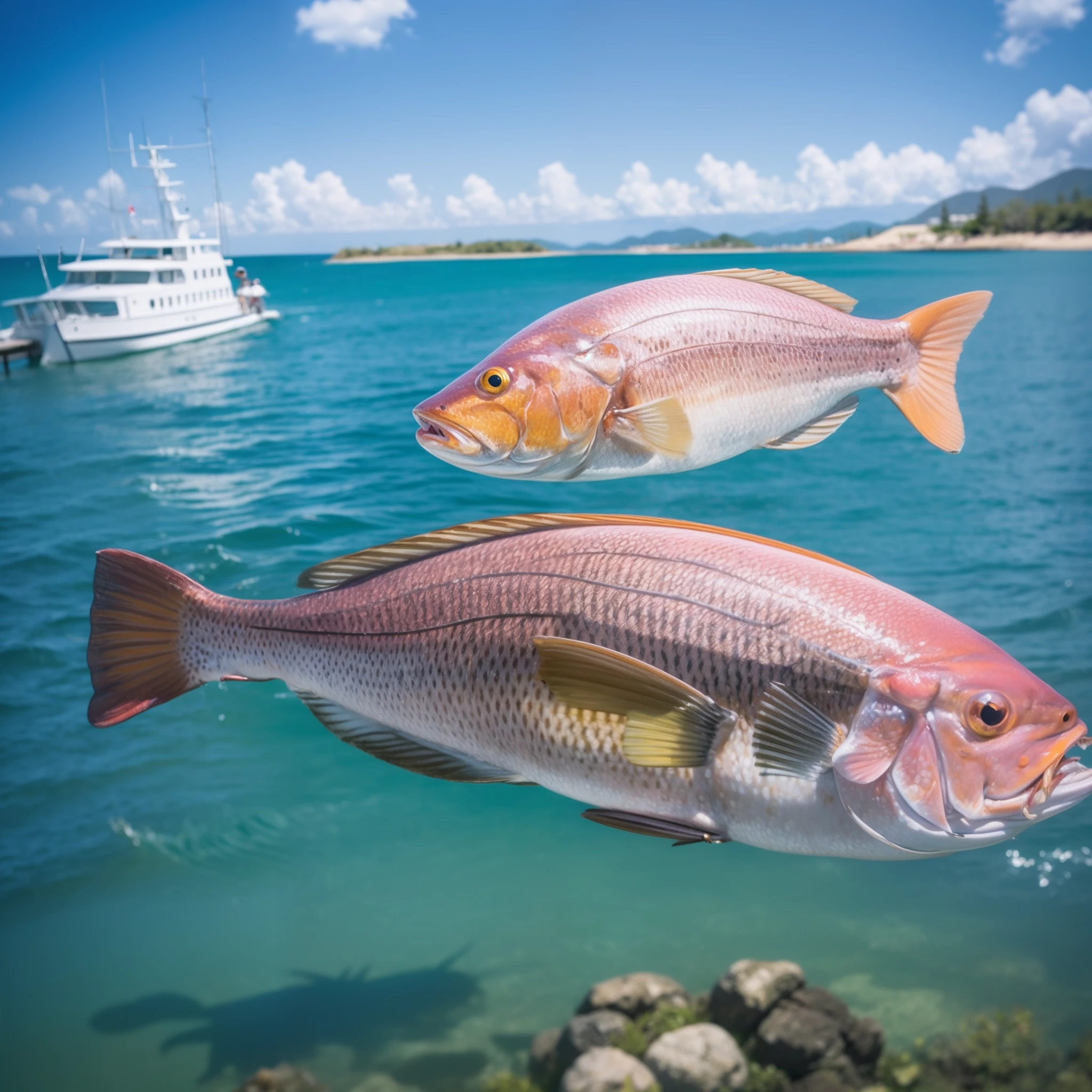 Lure fishing from a boat