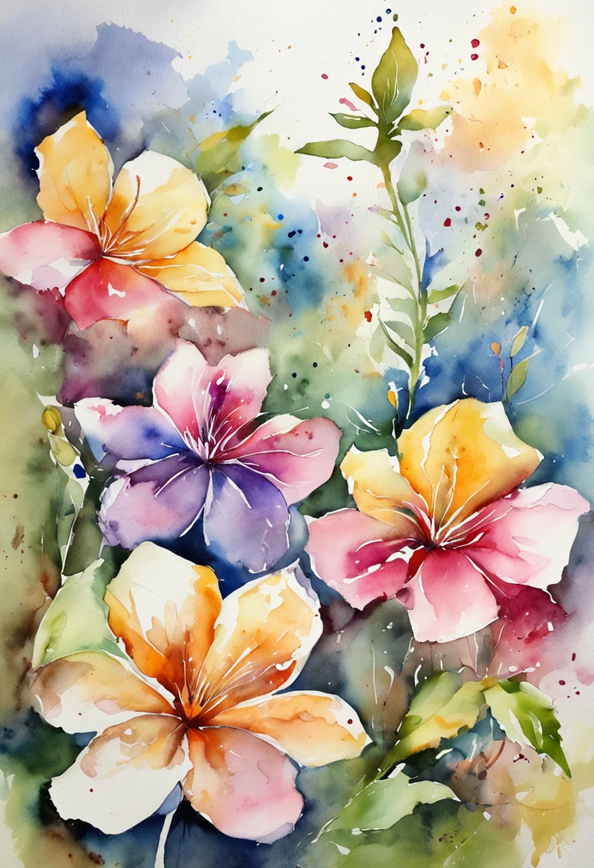 Hareful、art by、Artistically、3d watercolor abstract,Dark background,High resolution,High quality,Colorful、Hareful、Abstract、colourfull
