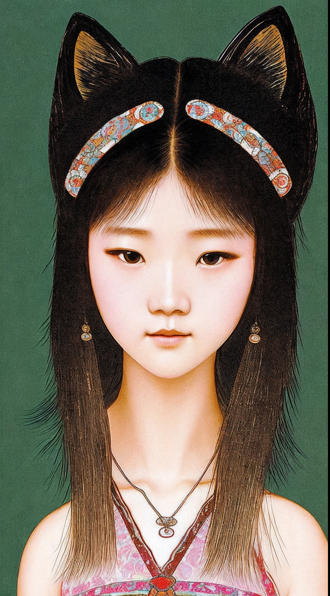 Zhang Anhui(16-year-old junior high school student),short detailed hair,Face(Fox),Chinese big breasts、Shandong people