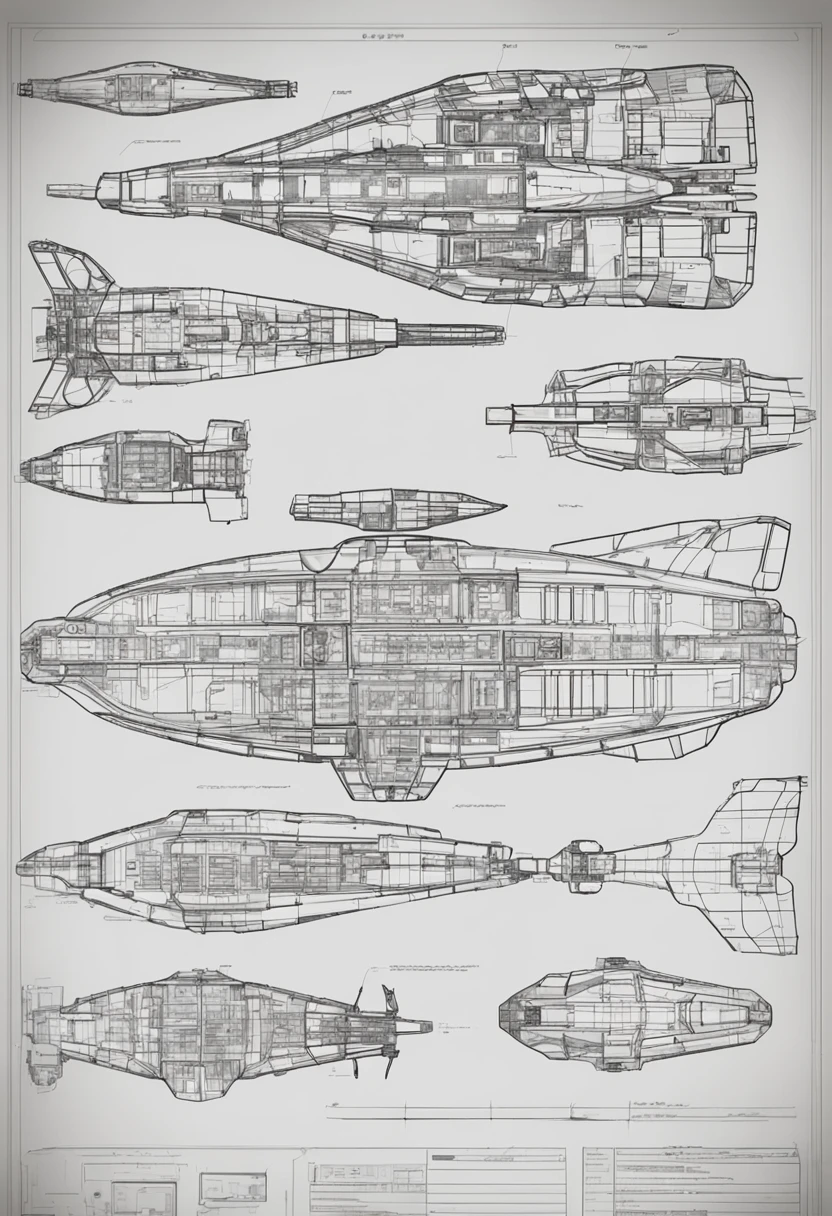 Highly accurate blueprints for military-grade starships, Used for construction in the 3D Modeler