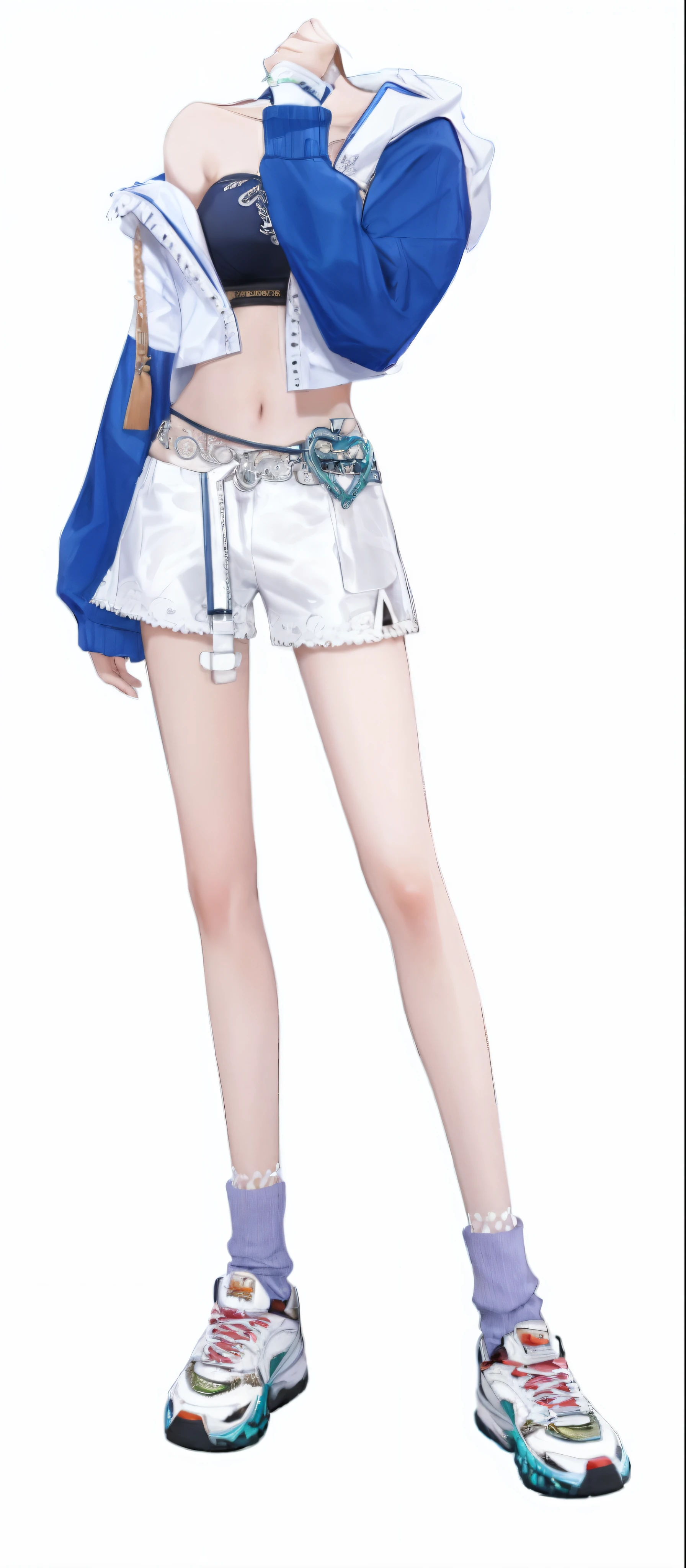 Pubic area is clear,filigree,short white pants